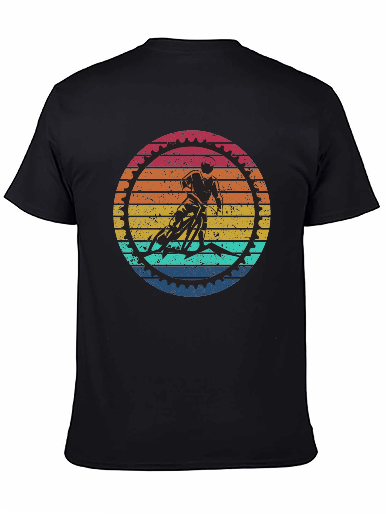 Black Retro Cycling Graphic T-Shirt - Black view 4