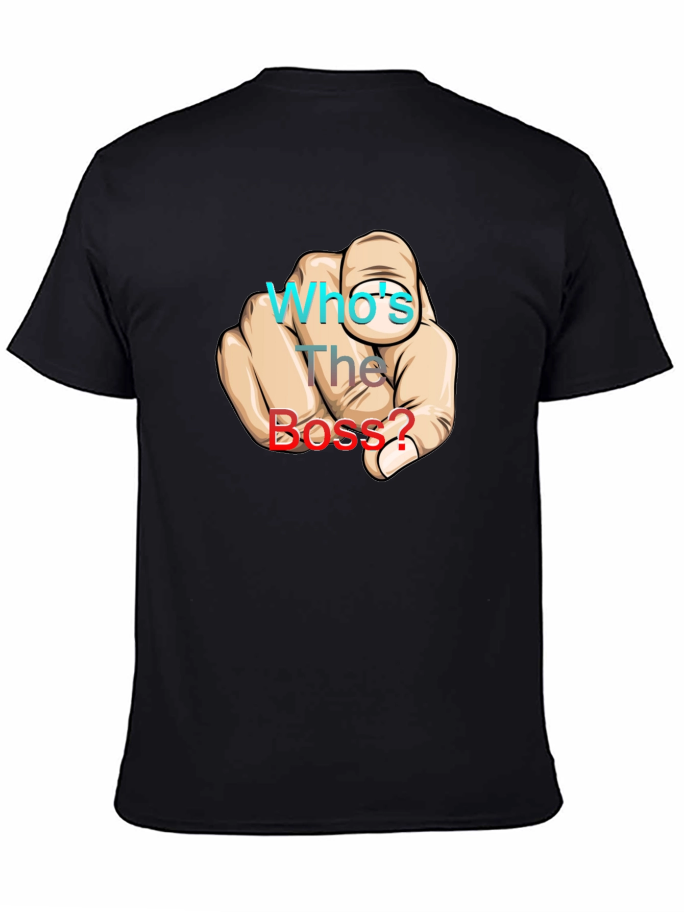 Black Who's The Boss? Graphic Print Black T-Shirt view 4