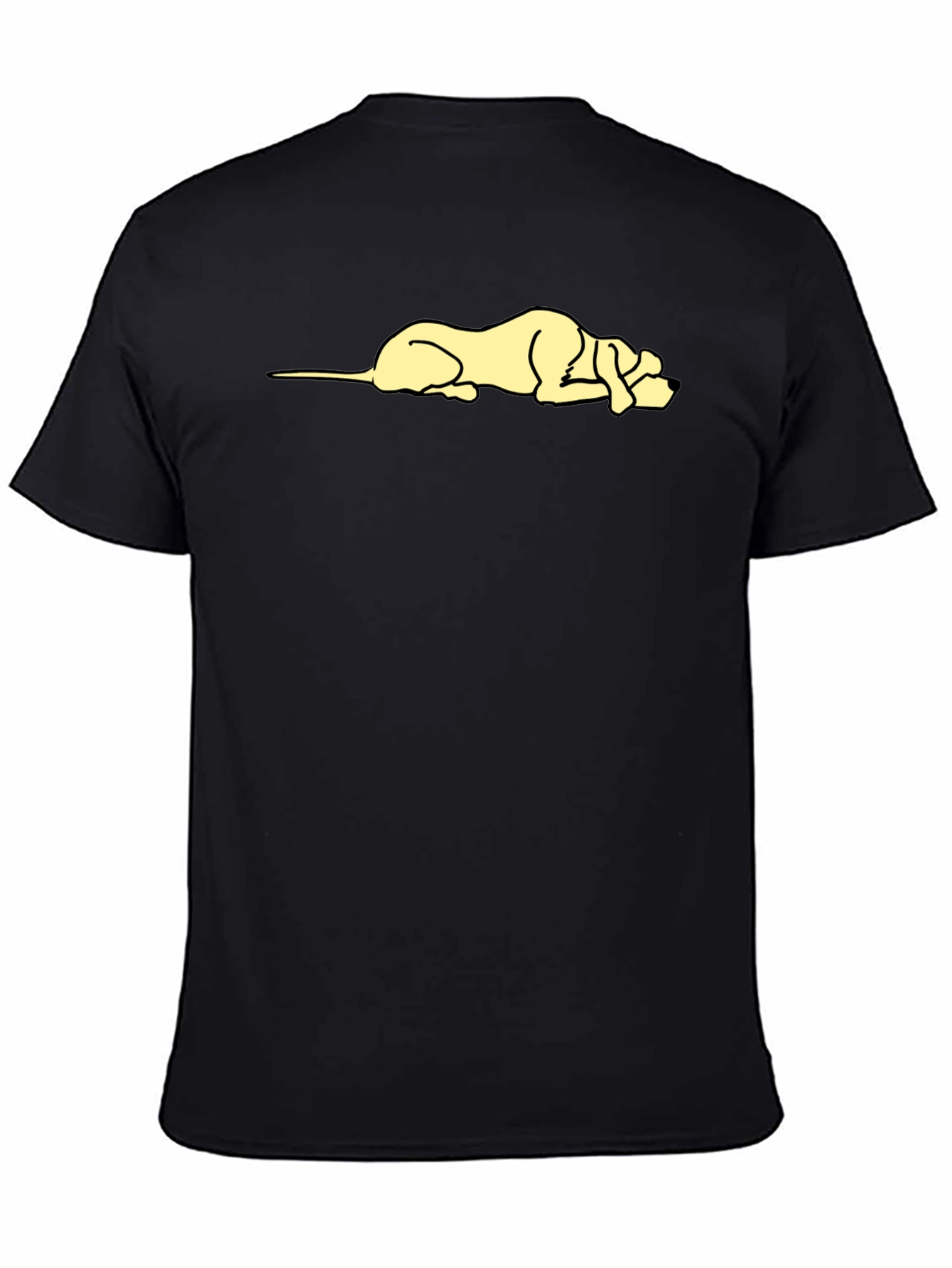 Black Lazy Dog Graphic T-Shirt - Casual Cotton Tee view 4