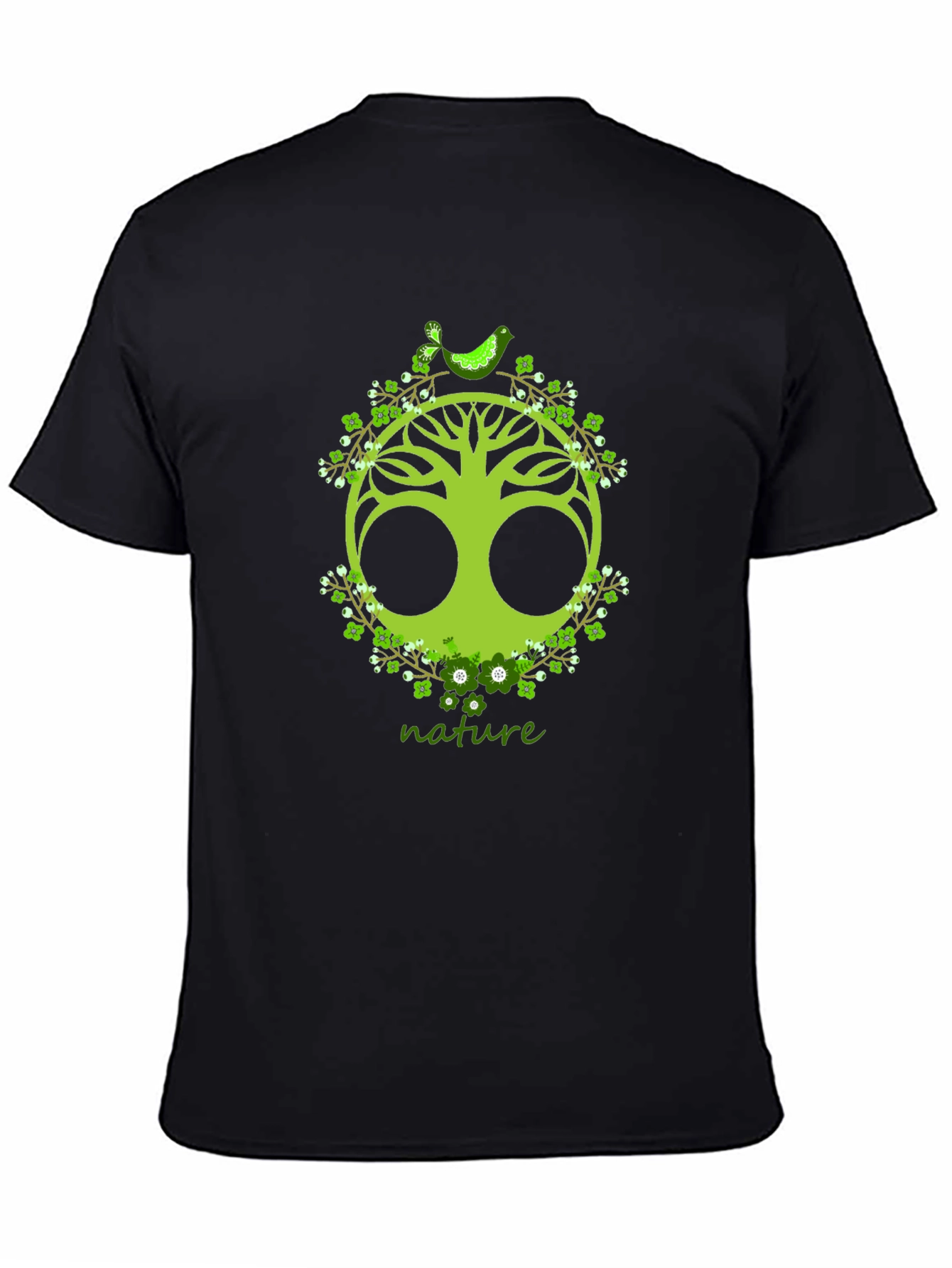 Black Nature Tree Graphic T-Shirt view 4