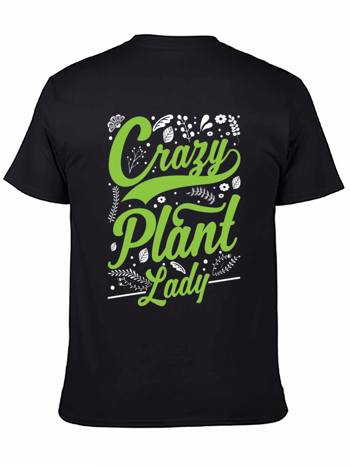 Black Crazy Plant Lady Graphic T-Shirt view 4
