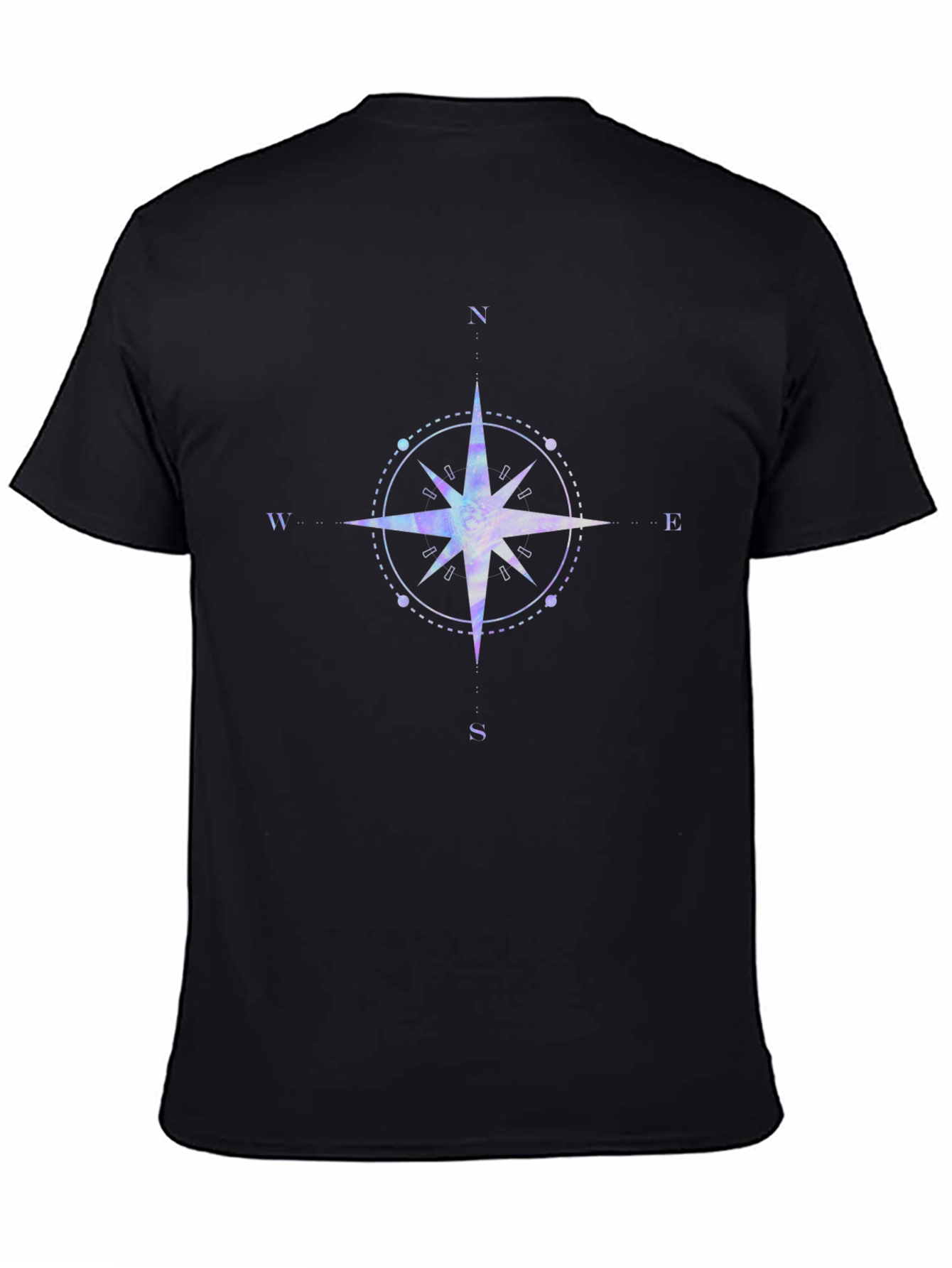 Black Compass Graphic Black T-Shirt for Men view 4
