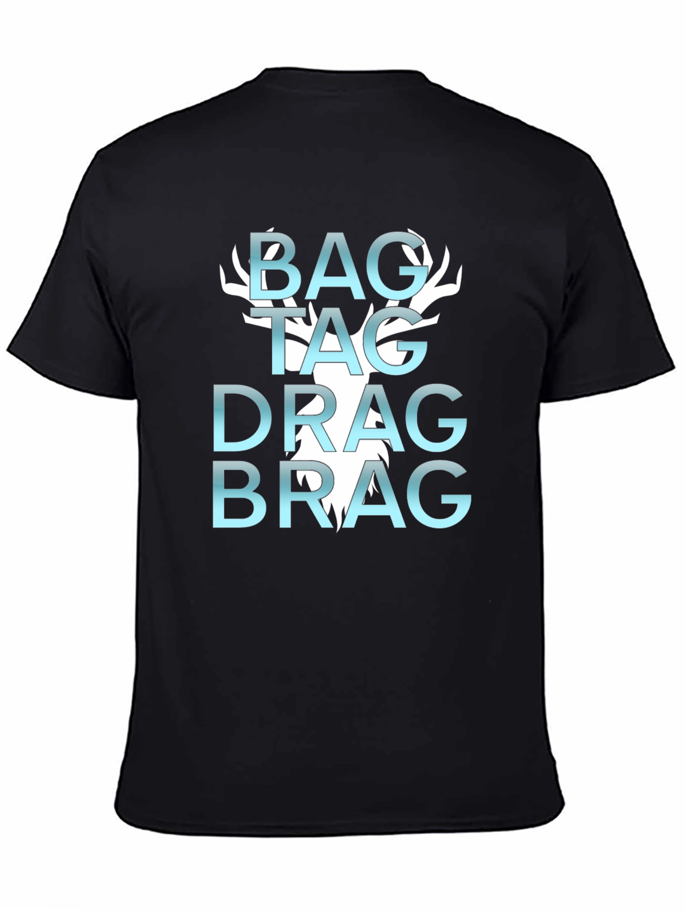 Black Bag Tag Drag Brag Graphic Tee view 4