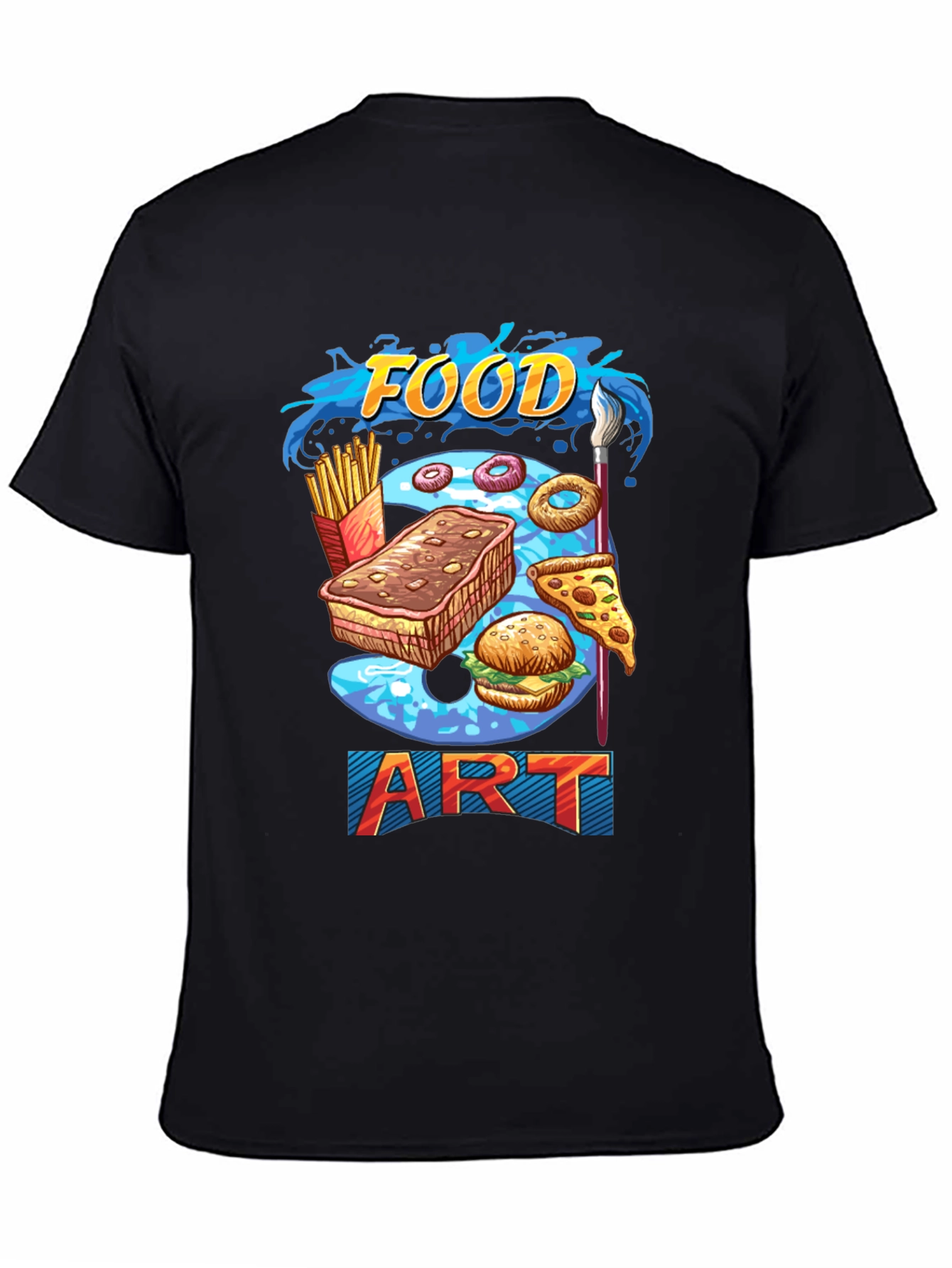 Black Food Art Graphic T-Shirt view 4