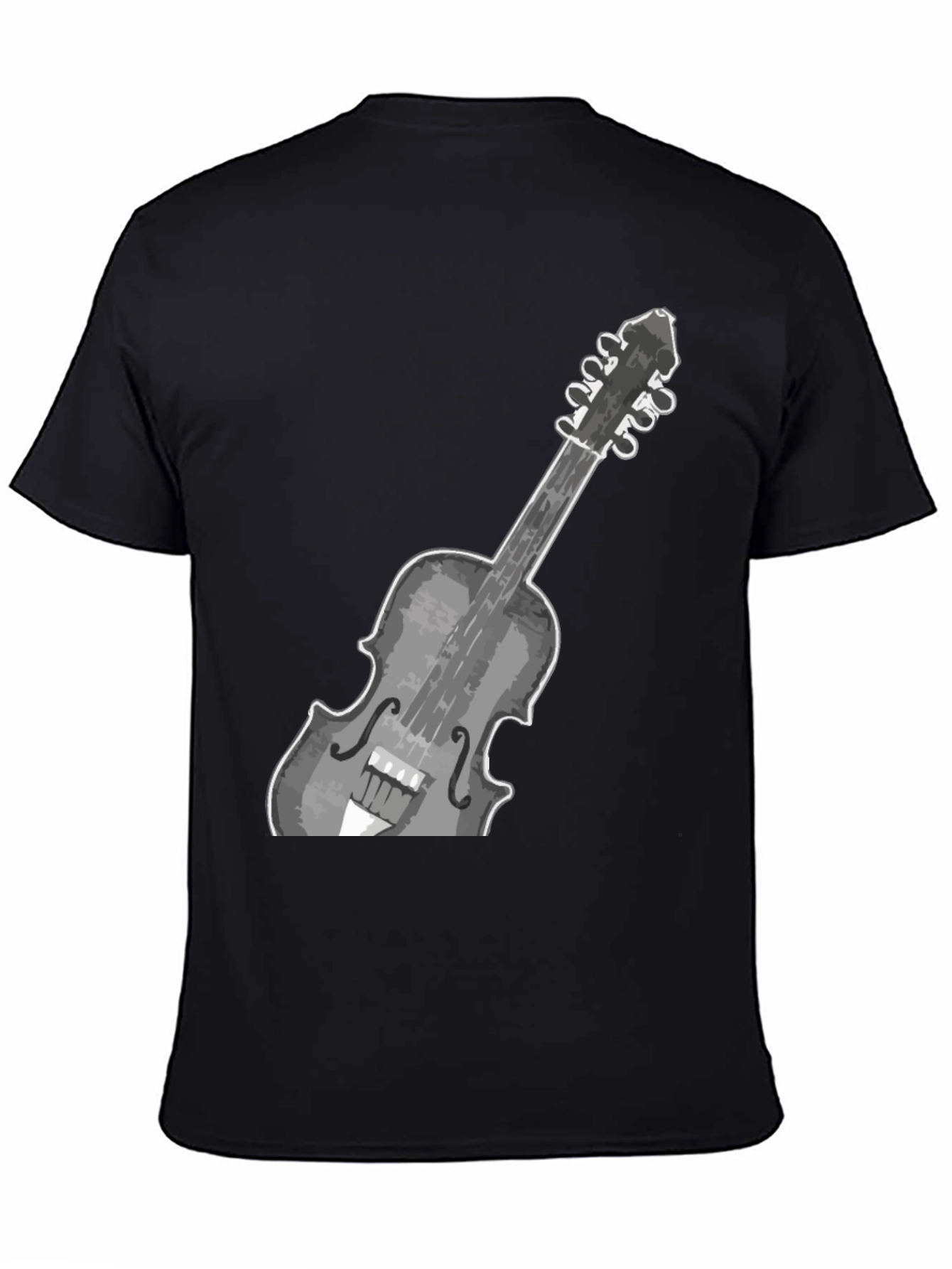 Black Violin Graphic Tee - Stylish Musical Instrument Design view 4