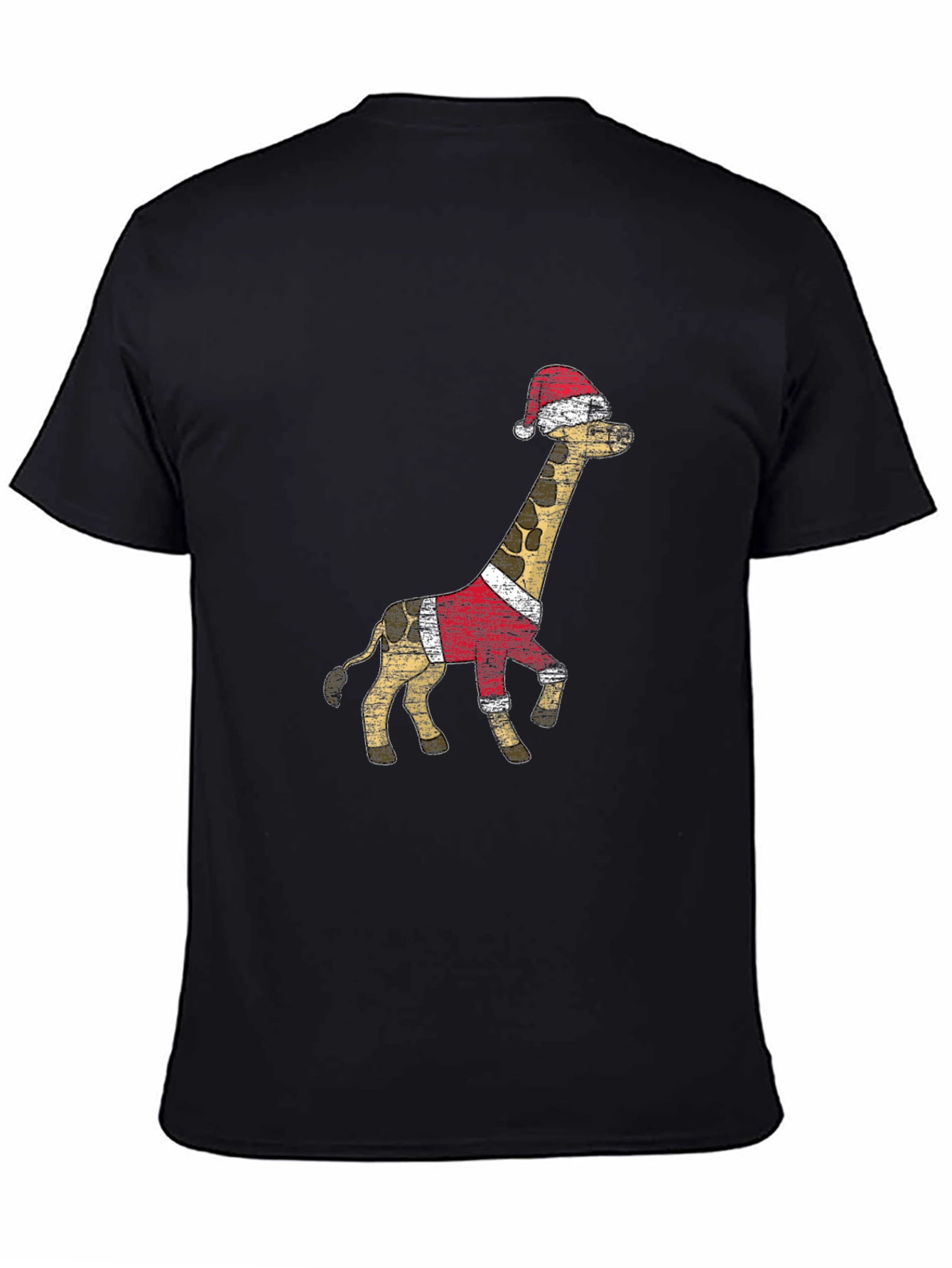 Black Festive Giraffe T-Shirt - Holiday Style view 4