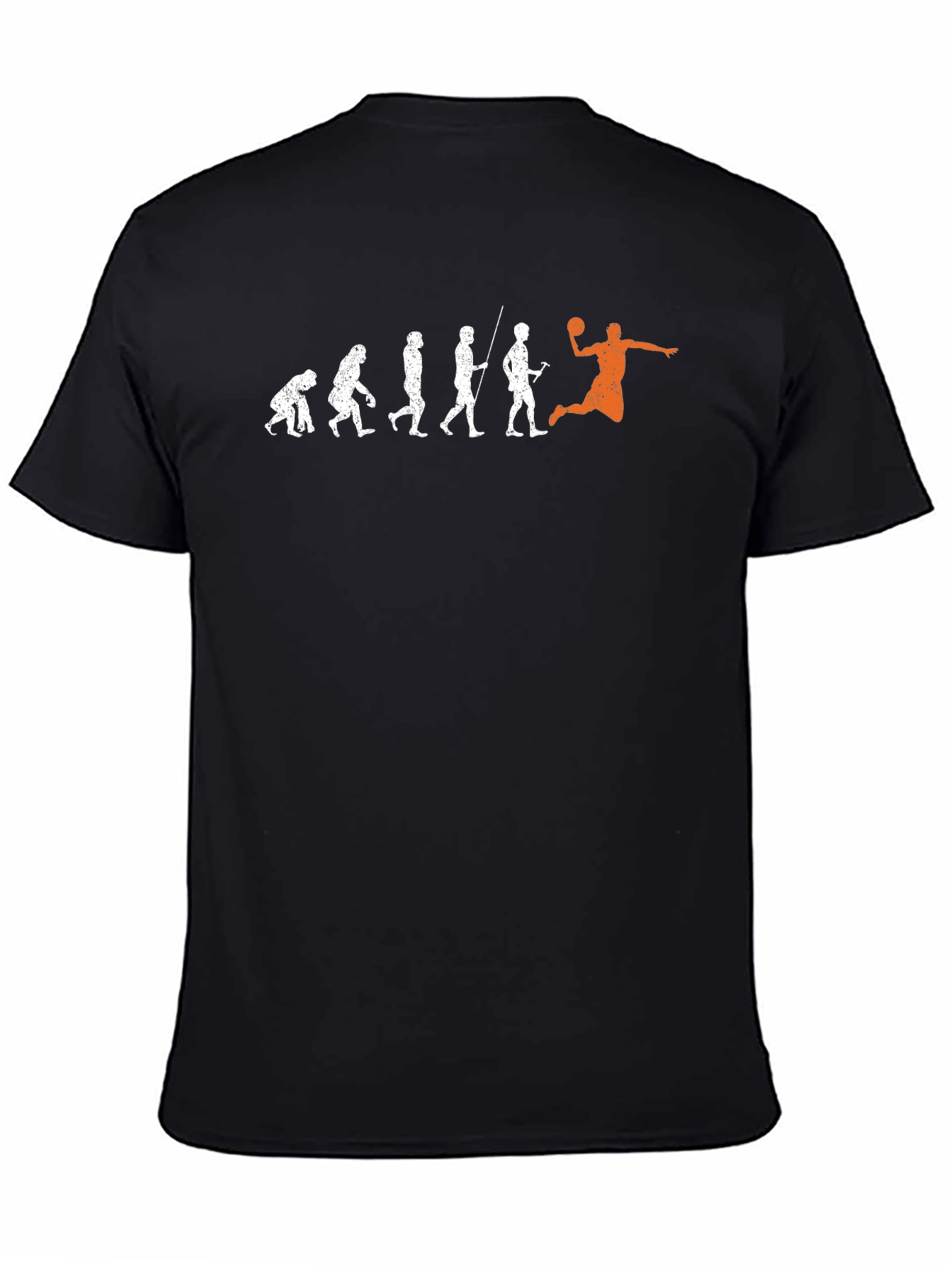 Black Evolution of Handball T-Shirt - Black Cotton Tee view 4