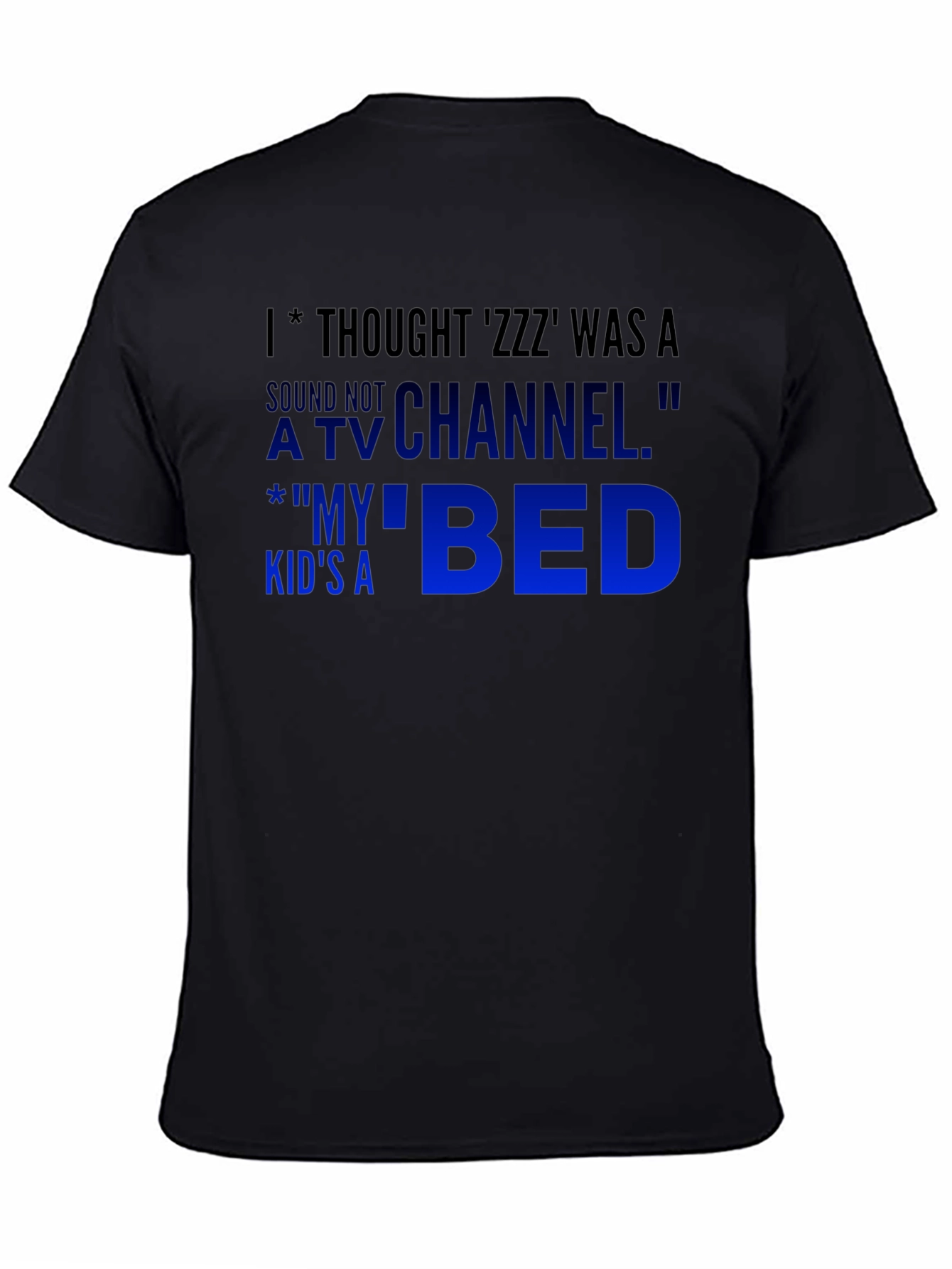 Black Funny 'ZZZ' Thought T-Shirt view 4