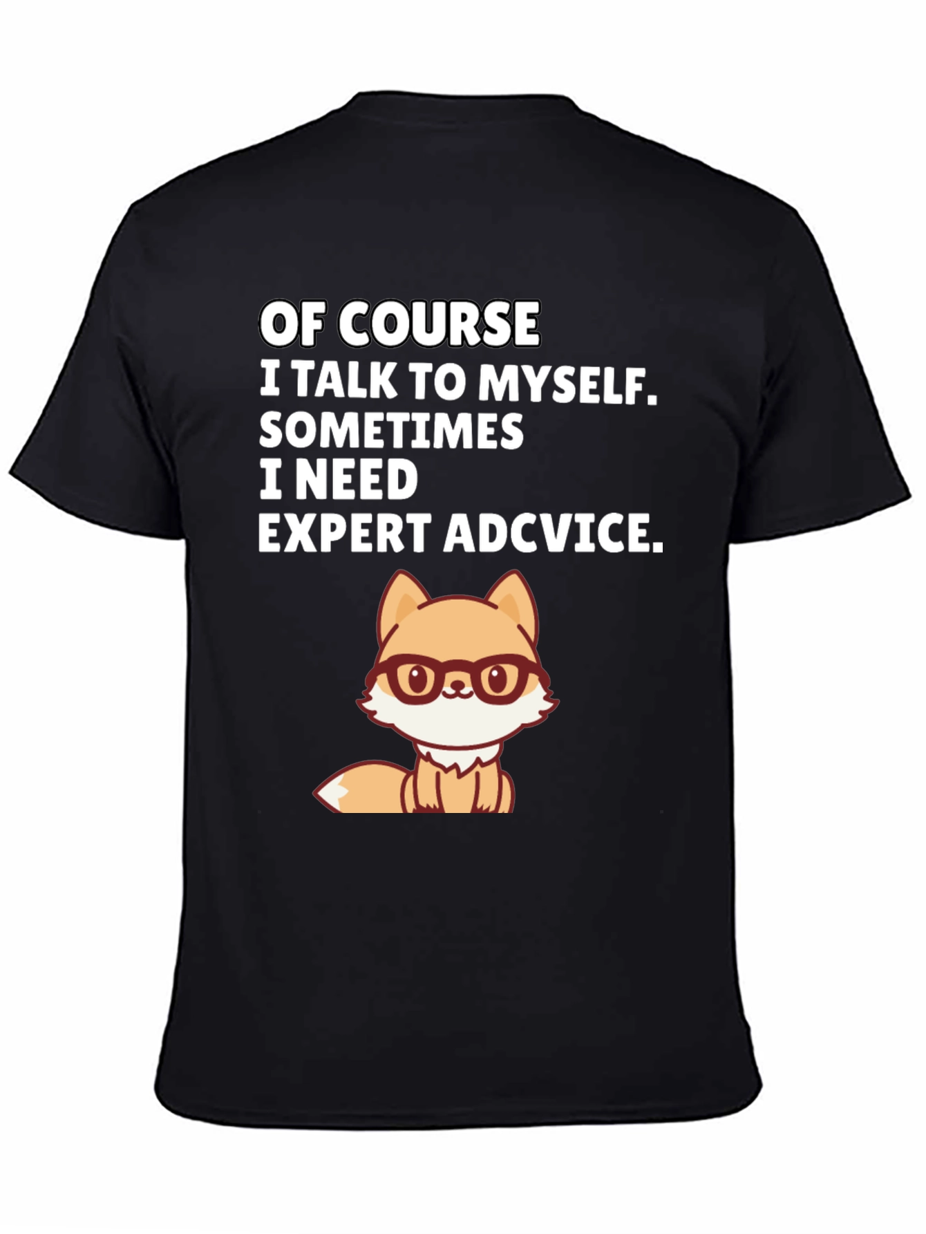 Black Funny Fox Expert Advice Graphic Tee view 4