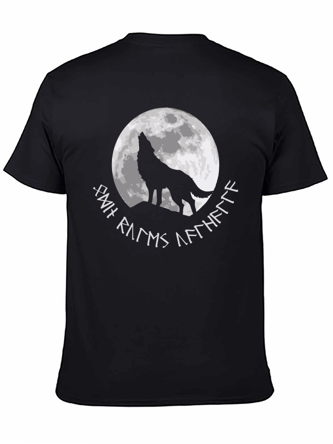 Black Wolf Howling at Moon Graphic Tee view 4