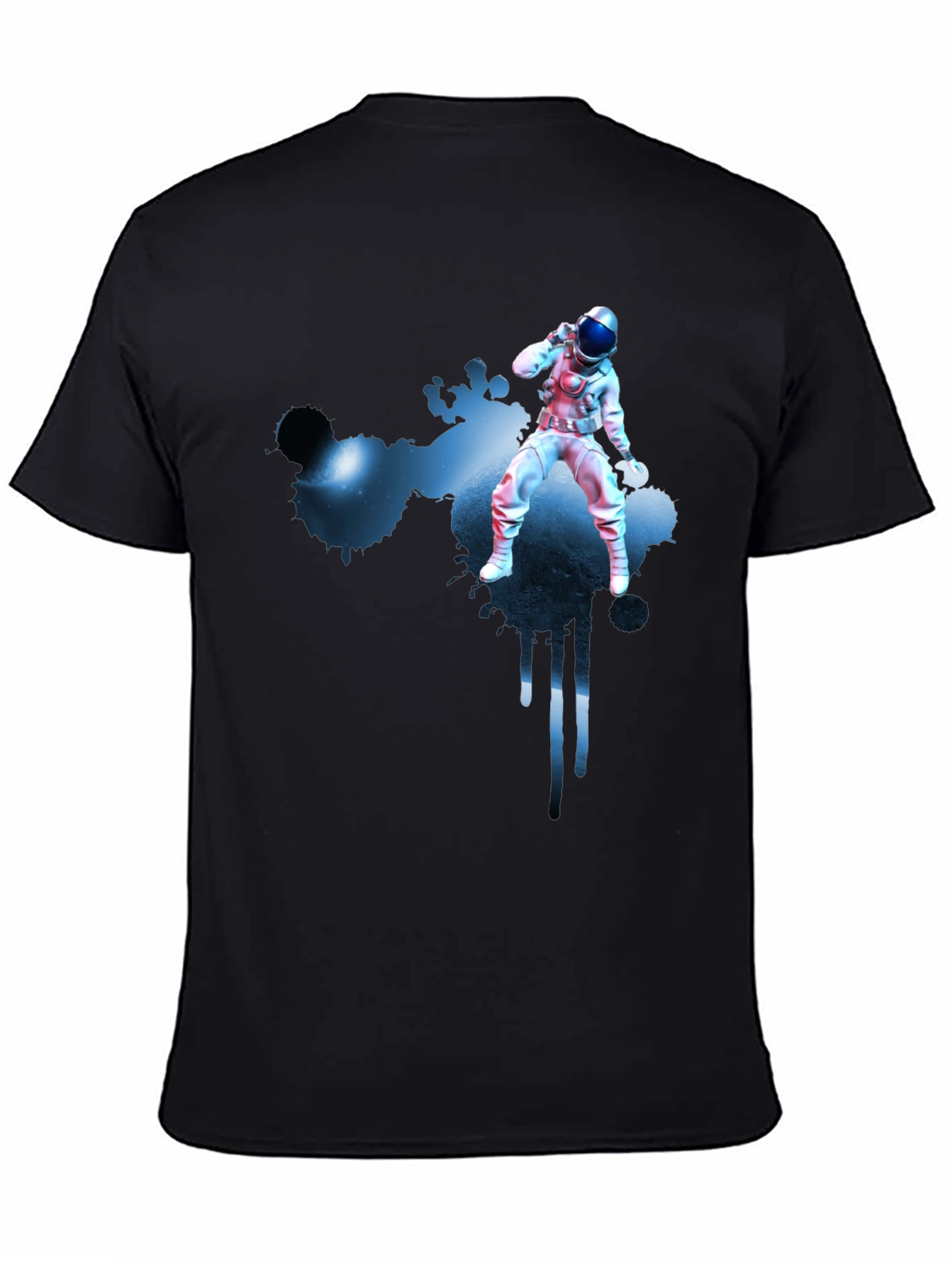 Black Astronaut Galaxy T-Shirt - Black Graphic Tee view 4