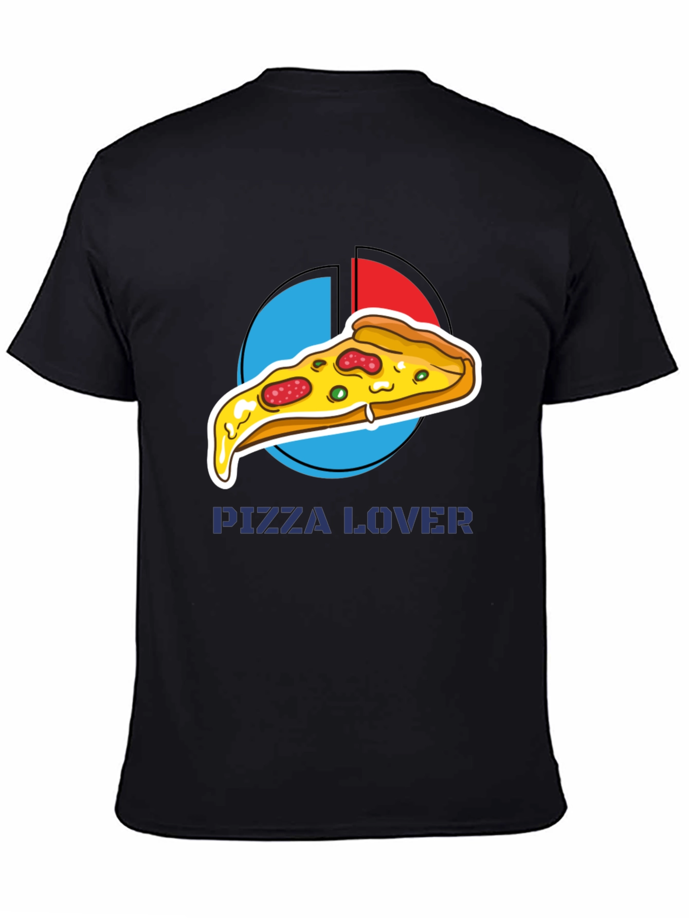 Black Pizza Lover Graphic Tee - Casual Comfort view 4