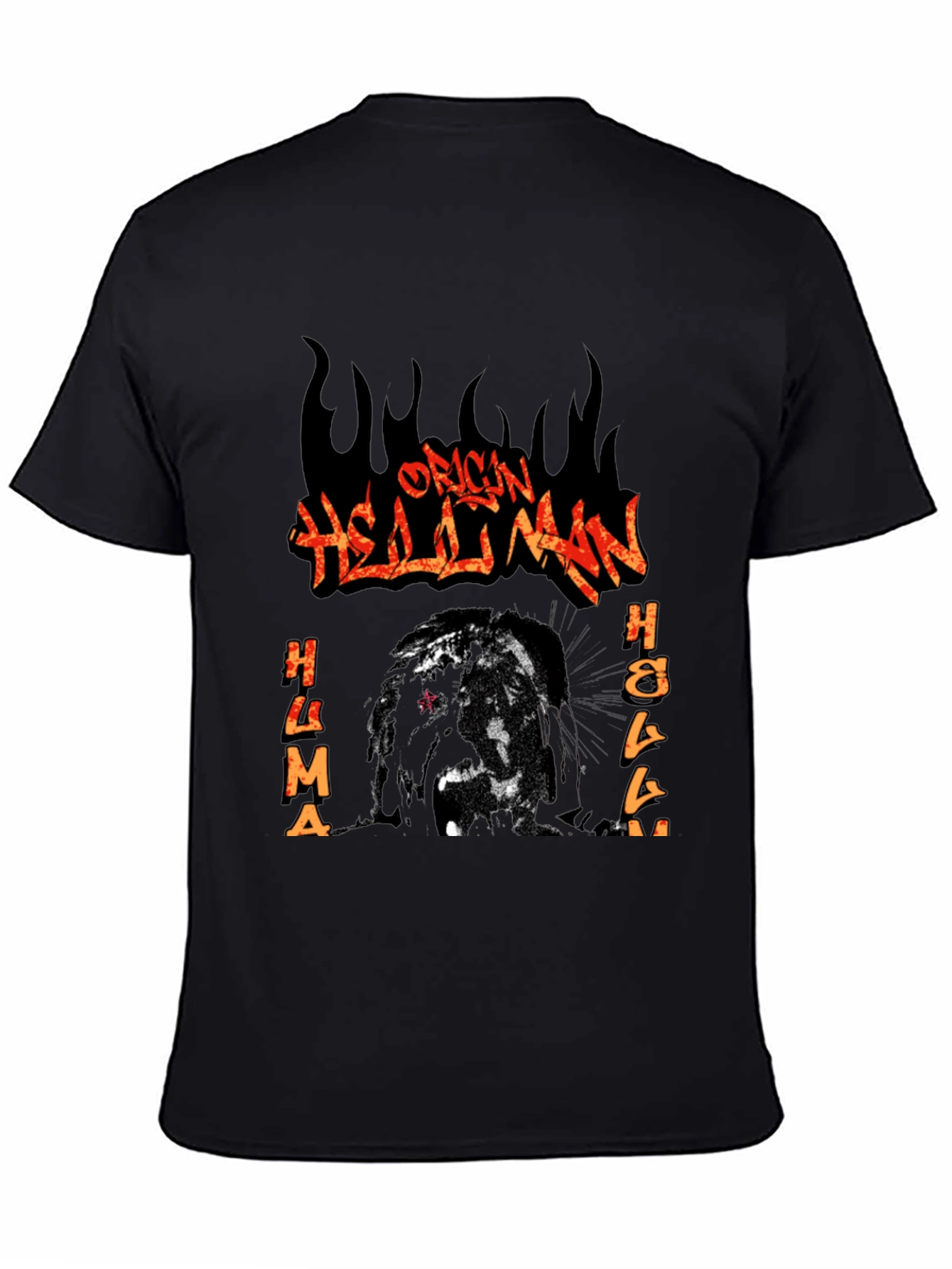 Black Origin Hellman T-Shirt - Black Graphic Tee view 4