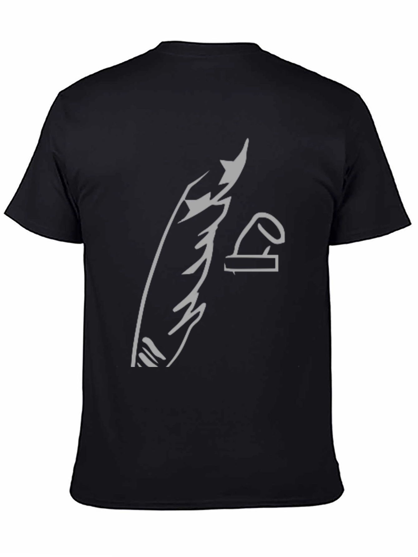 Black Abstract Graphic Print Black Tee view 4