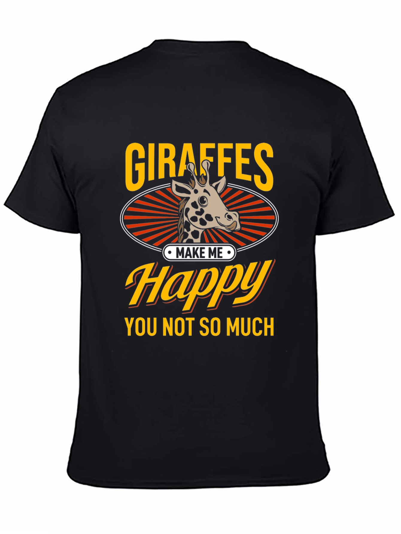 Black Giraffe Lover Graphic Tee - Funny Animal Shirt view 4