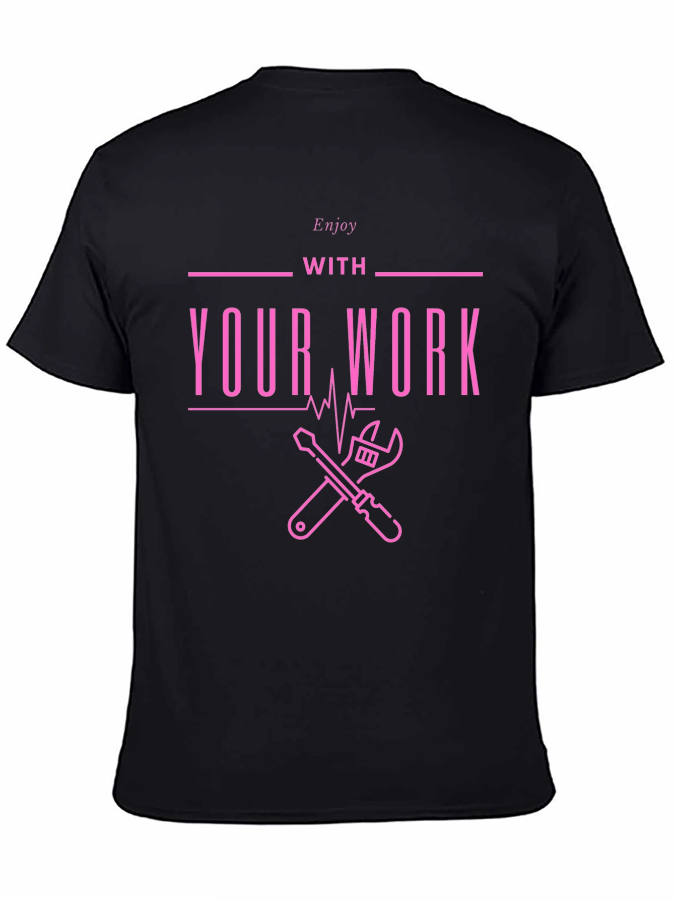 Black Enjoy Your Work Graphic Tee - Black view 4