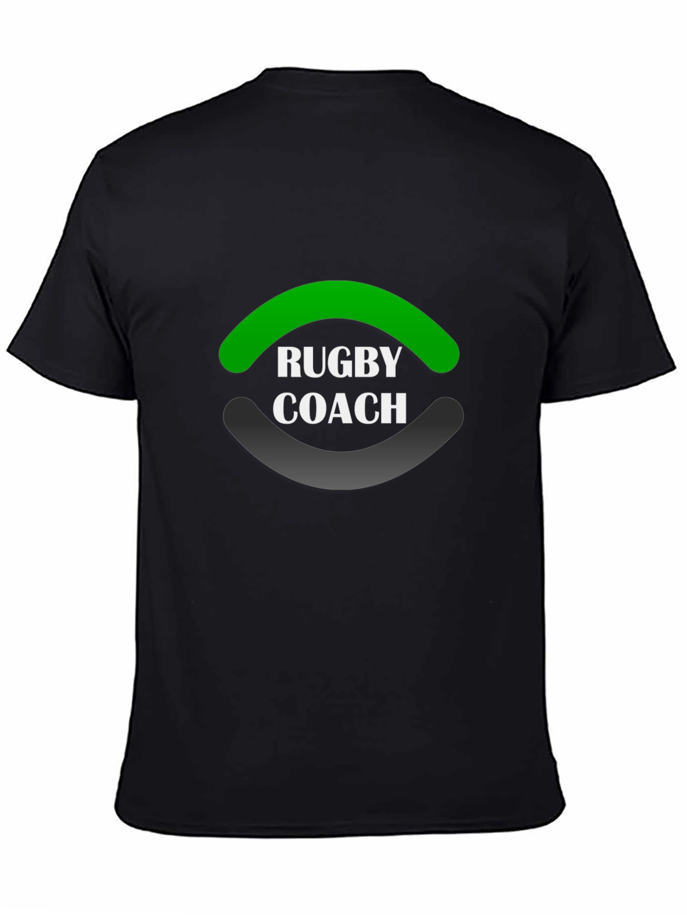 Black Rugby Coach Black T-Shirt view 4