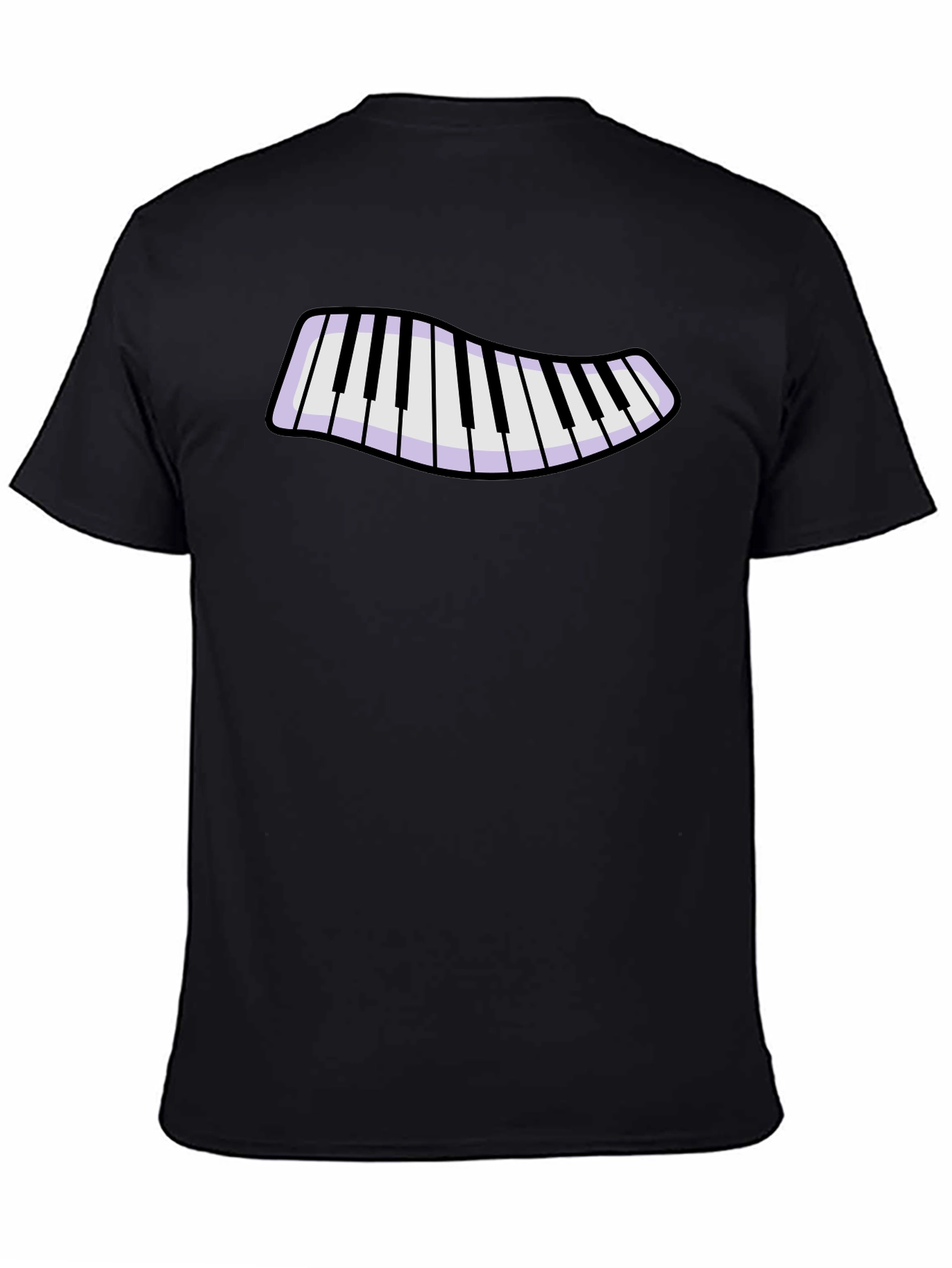 Black Piano Keys Graphic T-Shirt - Black Cotton Blend view 4