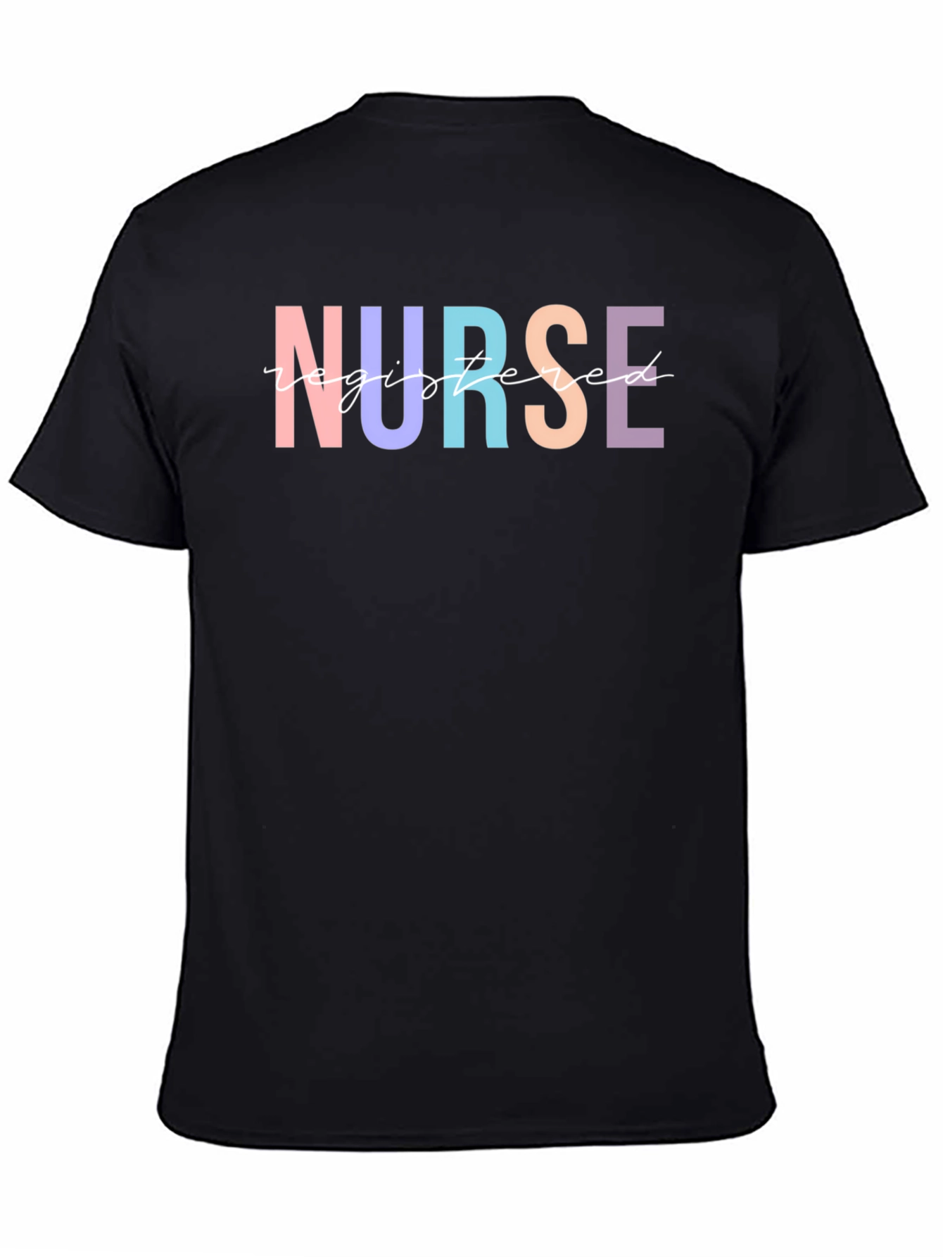 Black Registered Nurse Colorful Graphic T-Shirt view 4