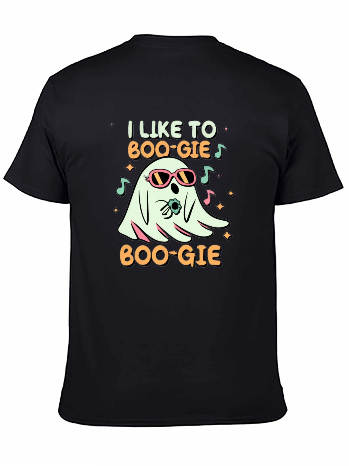 Black I Like To Boo-gie Ghost T-Shirt view 4