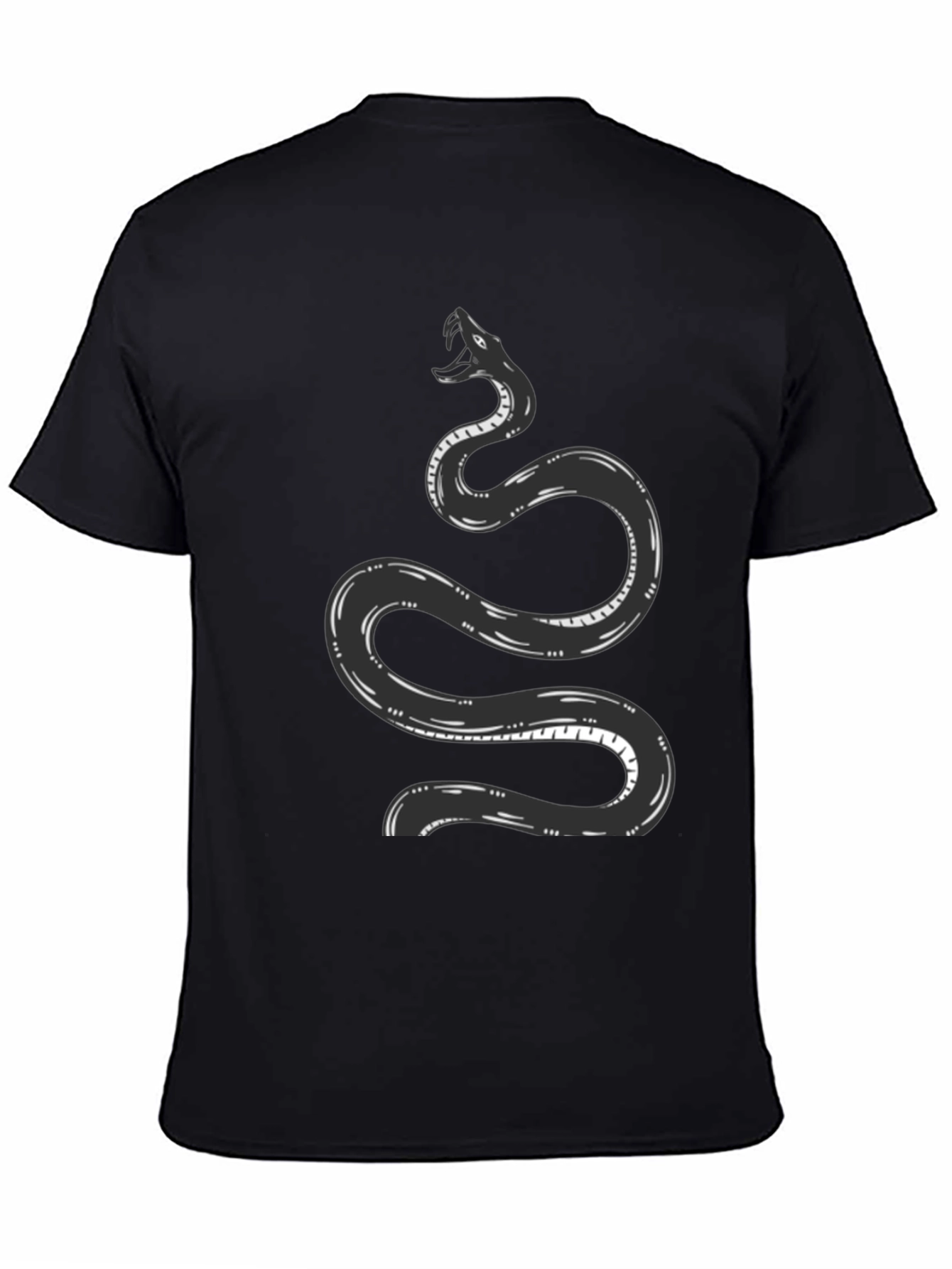 Black Snake Graphic Tee - Black Cotton T-Shirt view 4