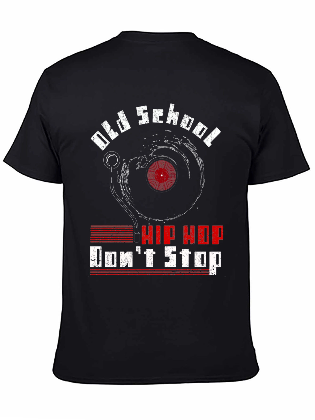 Black Old School Hip Hop T-Shirt - Don't Stop! view 4