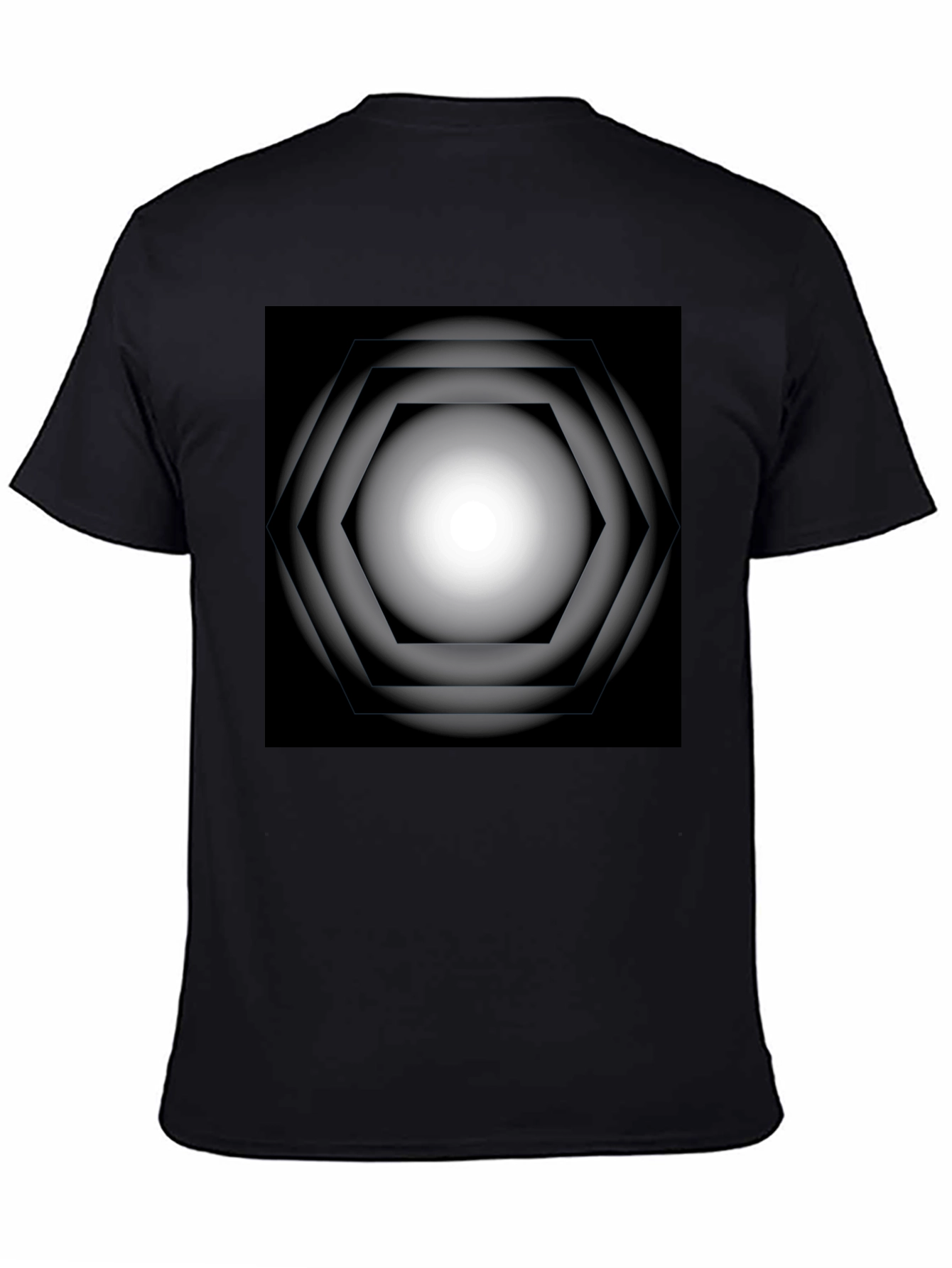 Black Geometric Gradient Graphic Tee view 4