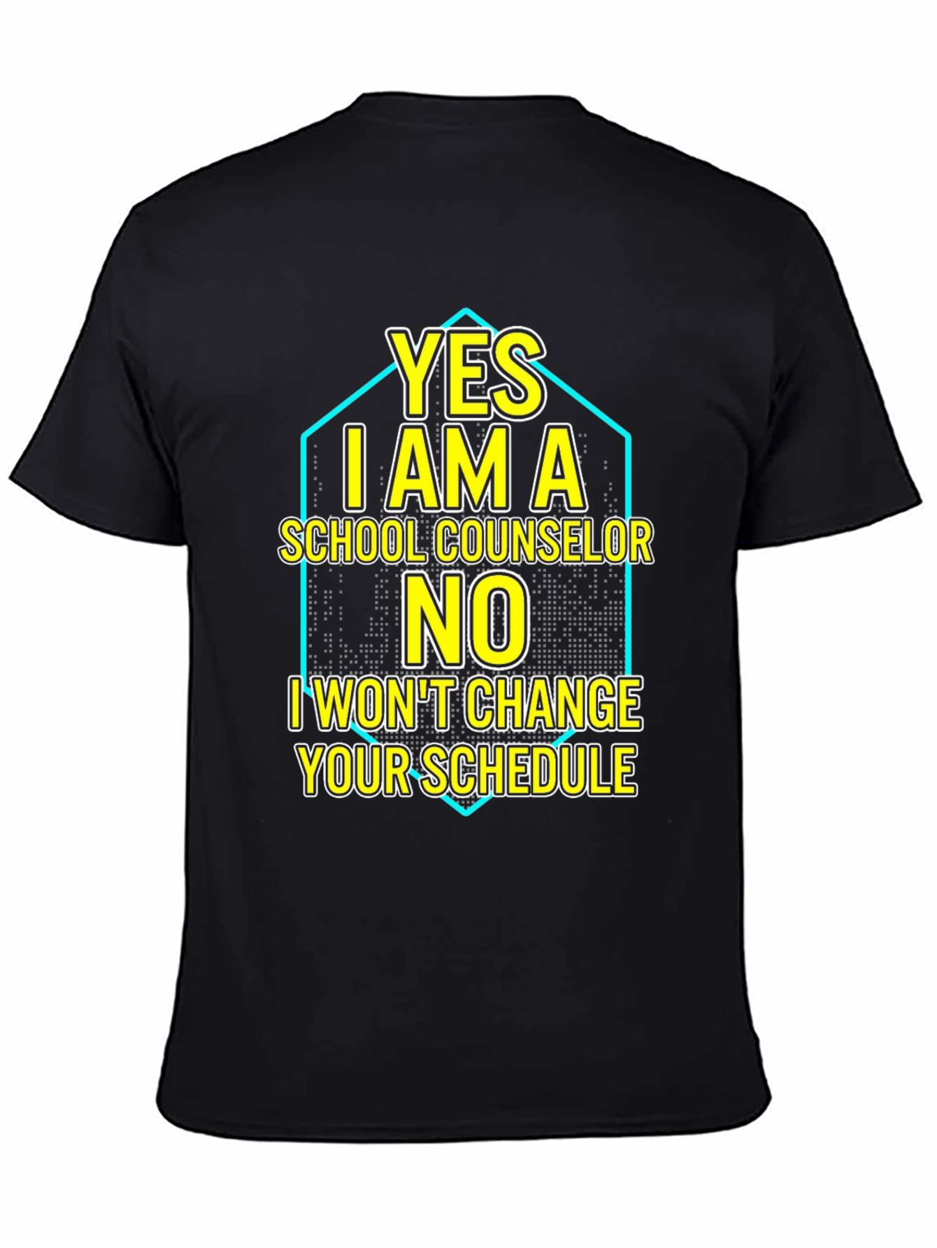 Black Funny School Counselor T-Shirt - Yes No Design view 4