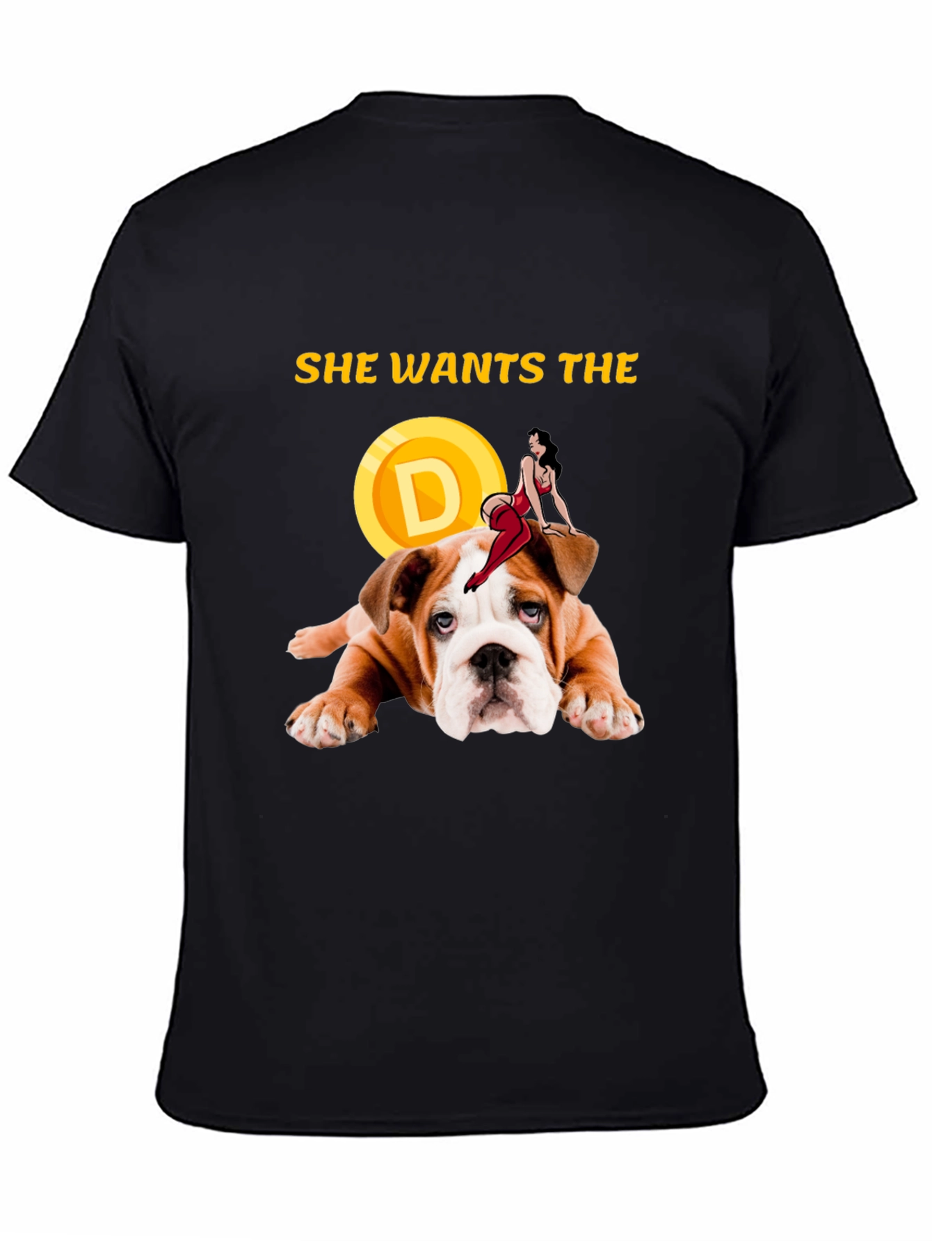 Black She Wants the D Bulldog Graphic Tee view 4