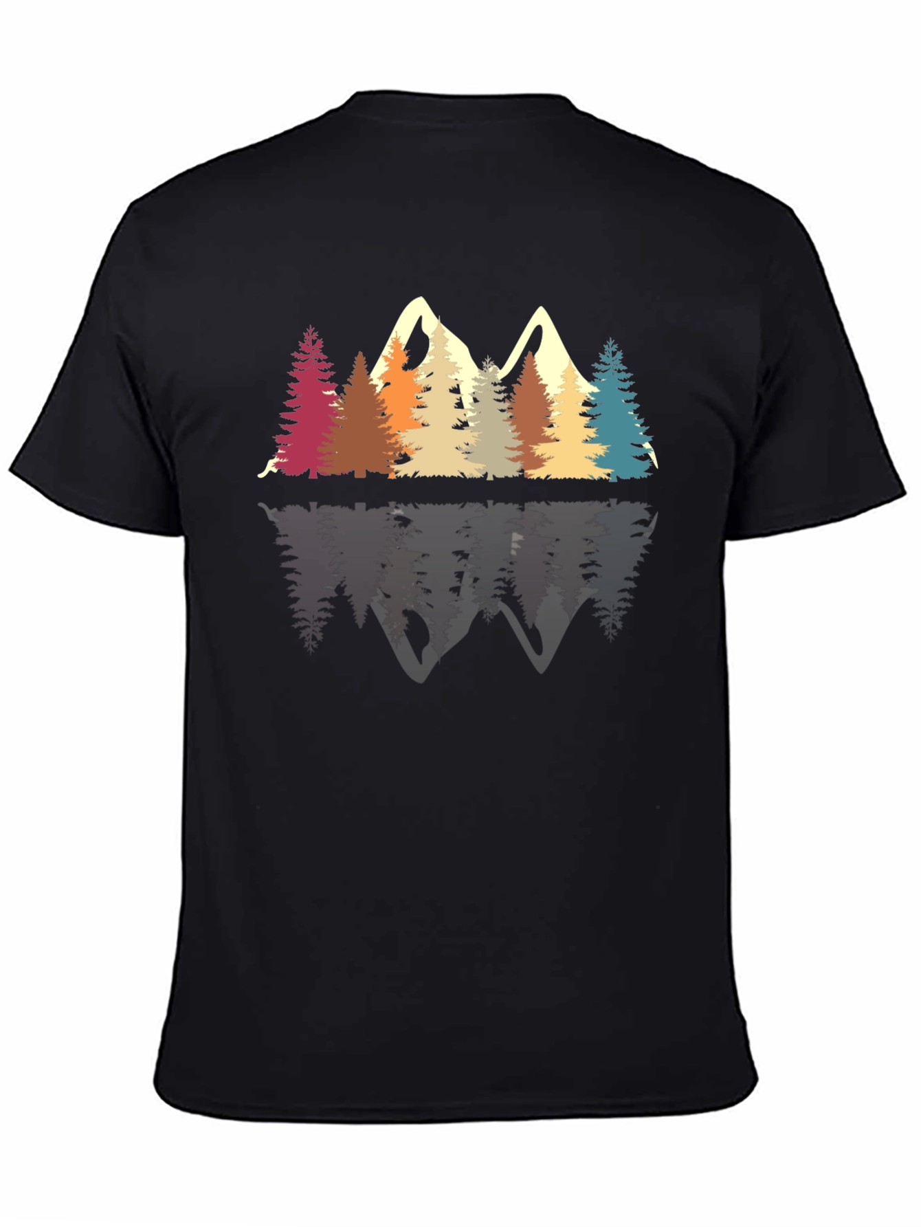 Black Retro Mountain & Trees Graphic Tee view 4
