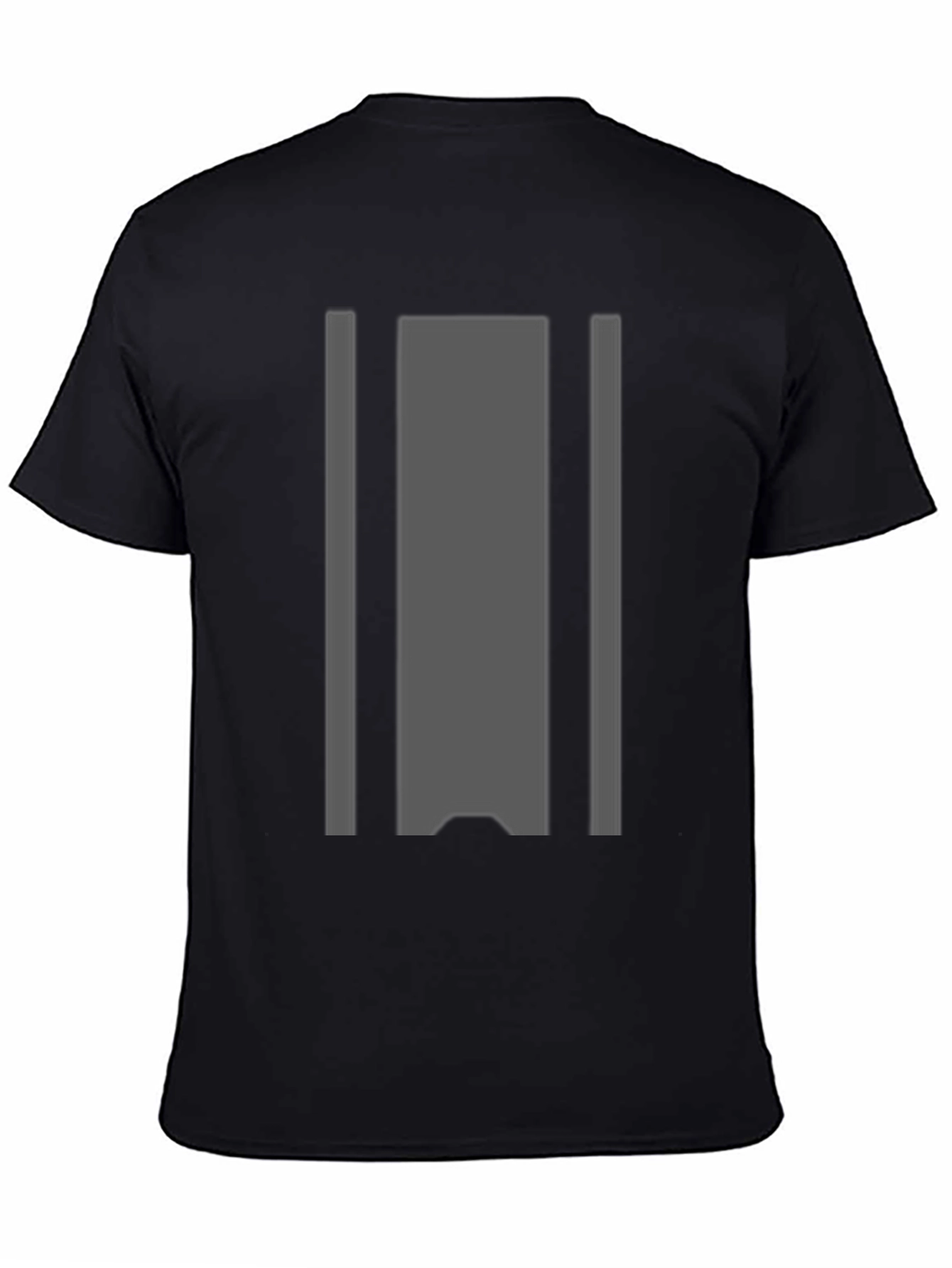 Black Gray Striped Graphic Tee - Modern Casual Style view 4