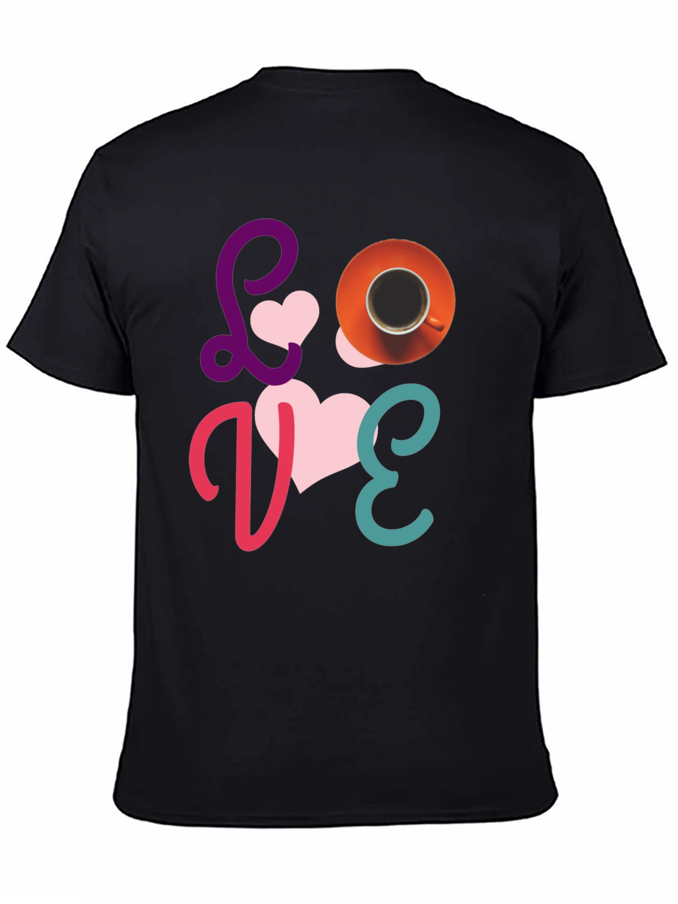 Black Love Coffee T-Shirt - Fun Graphic Tee view 4
