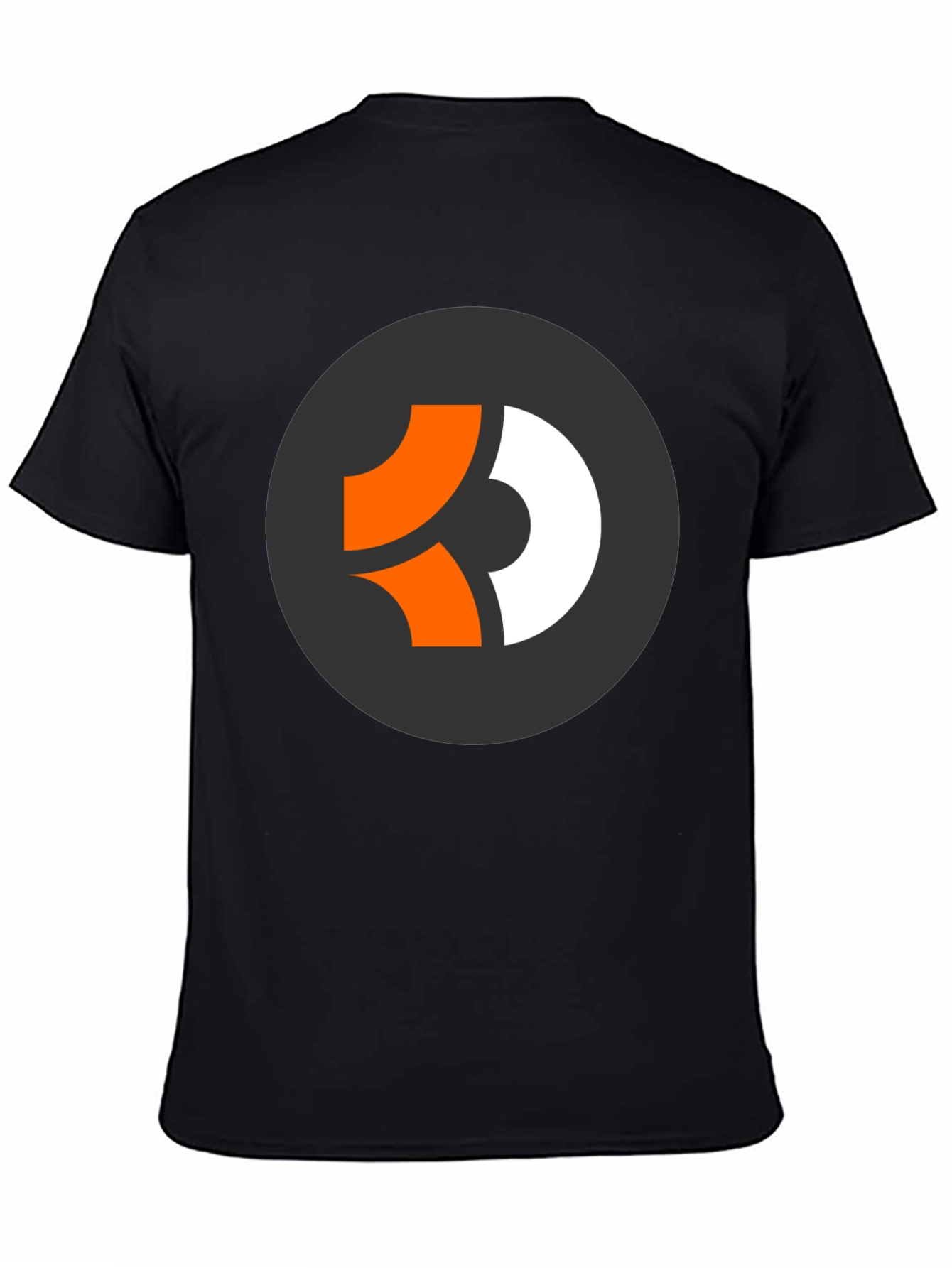 Modern Graphic Tee - Black with Abstract Circle Logo - 4