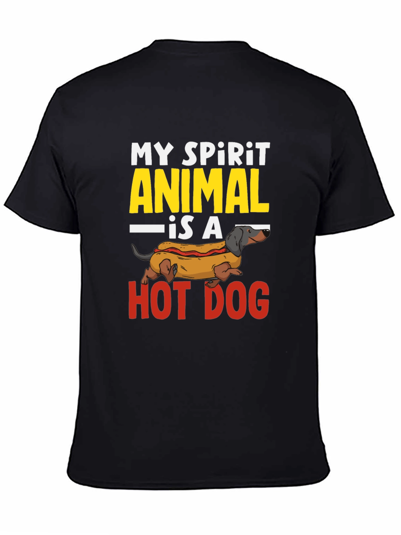 Black My Spirit Animal Hot Dog T-Shirt view 4
