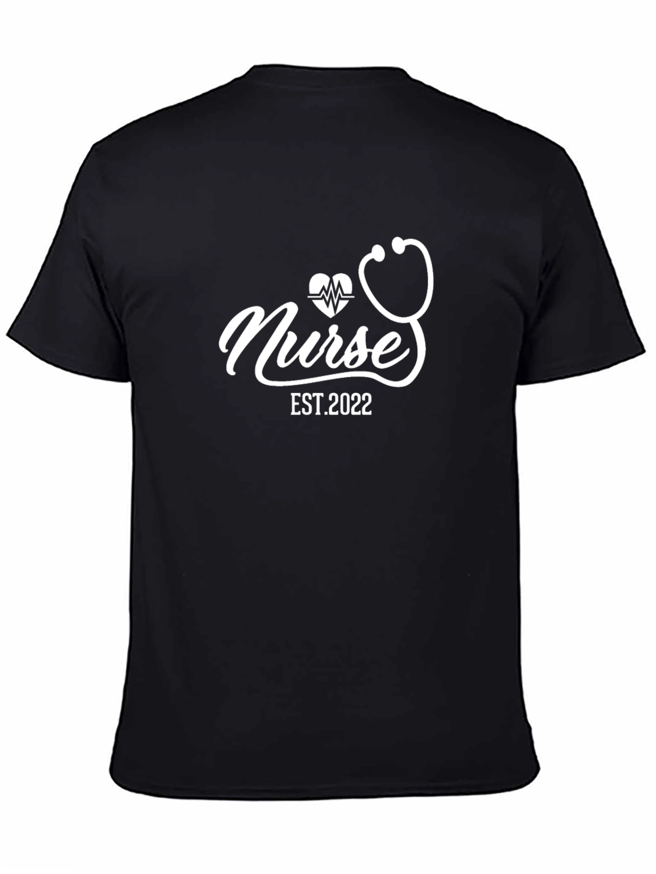 Black Nurse EST. 2022 Black T-Shirt - Medical Profession Tee view 4