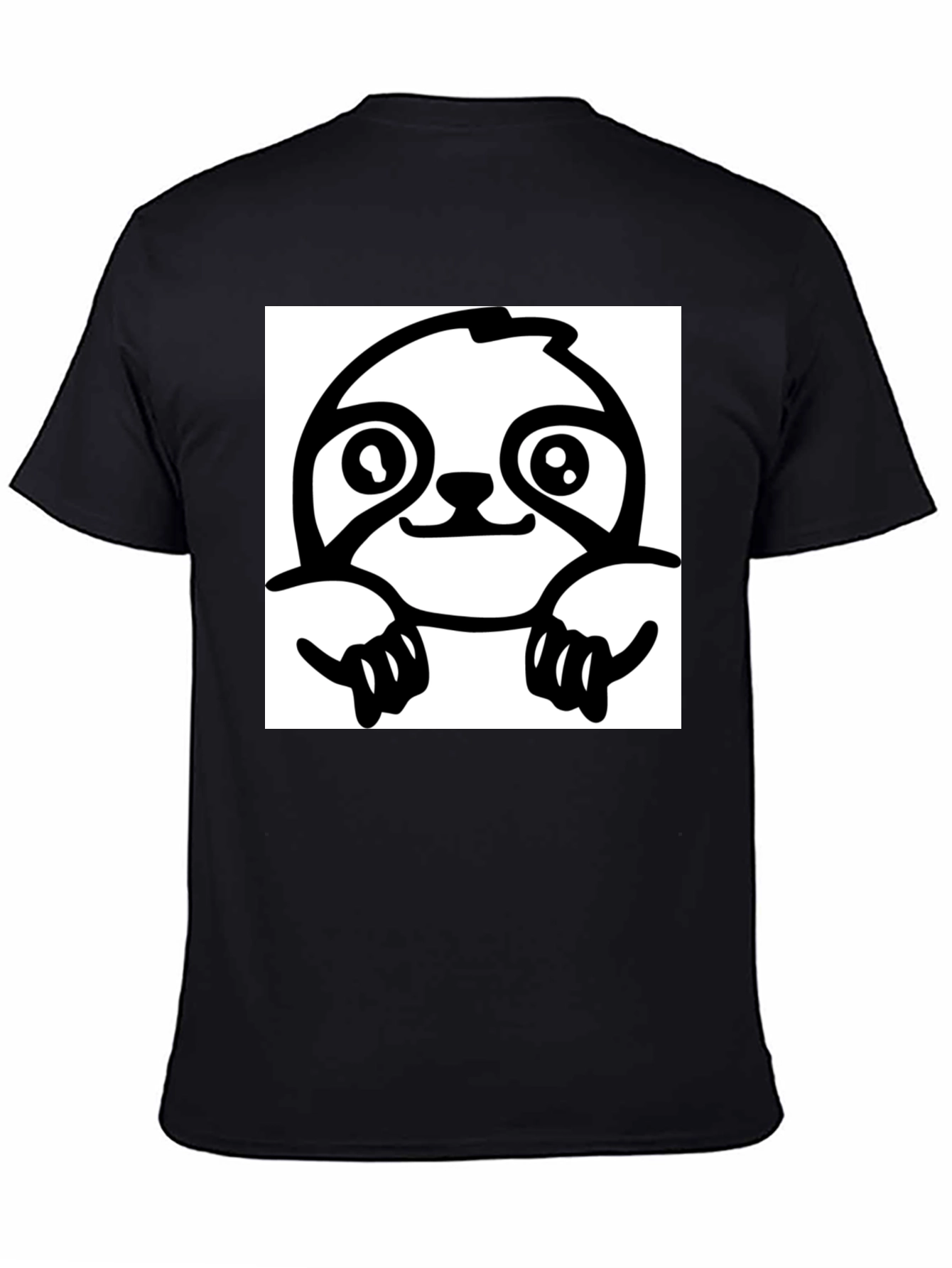 Black Sloth Graphic Tee - Black Cotton T-Shirt view 4