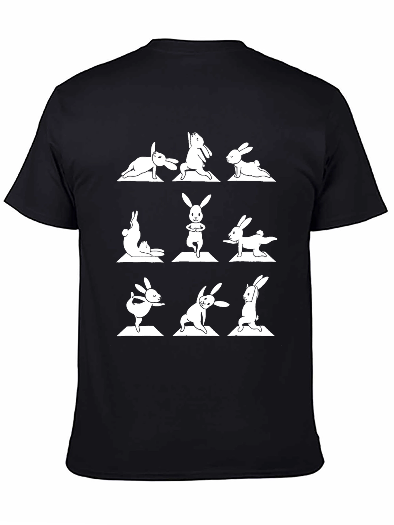 Black Yoga Bunny T-Shirt - Funny Exercise Tee view 4