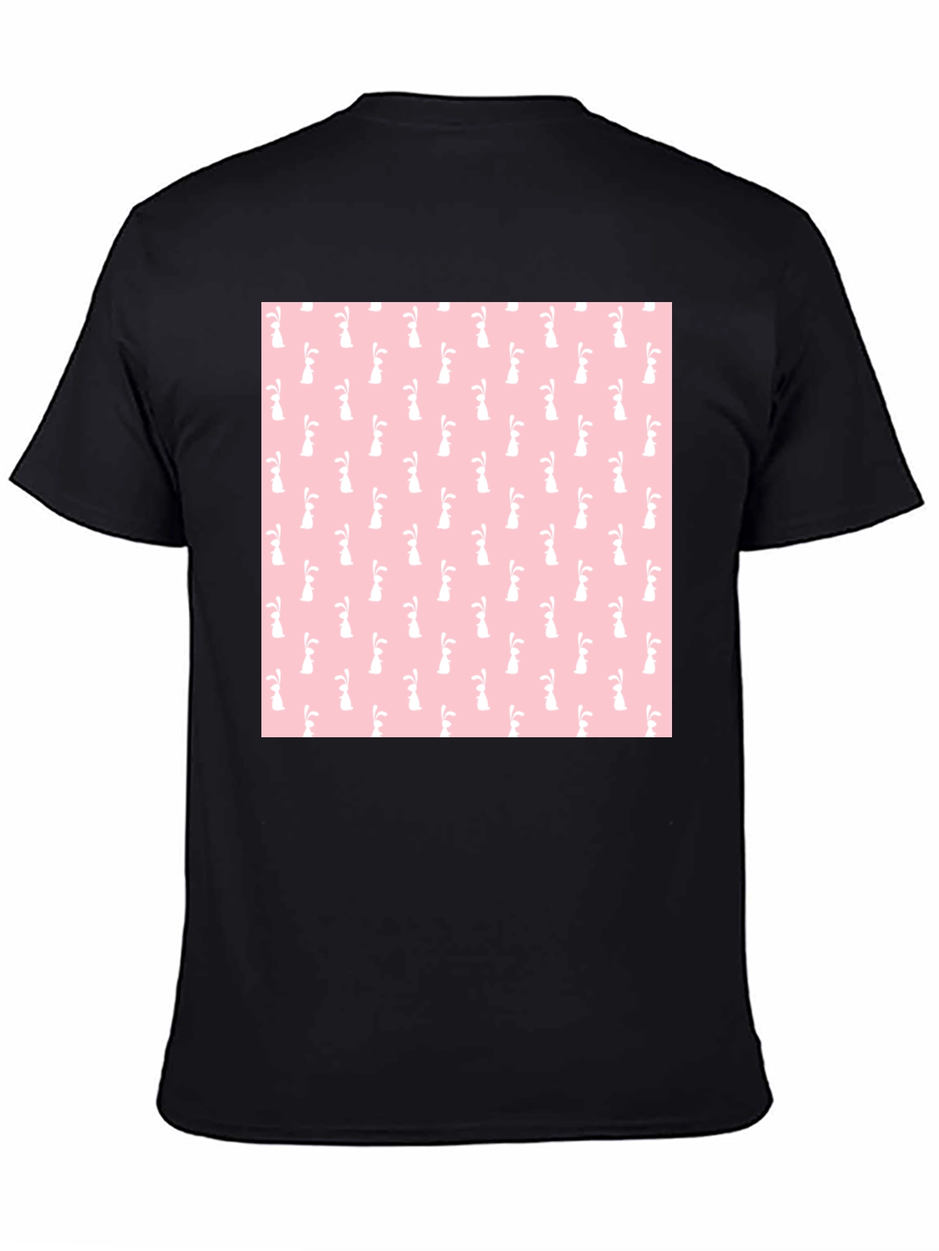 Black Bunny Pattern T-Shirt view 4