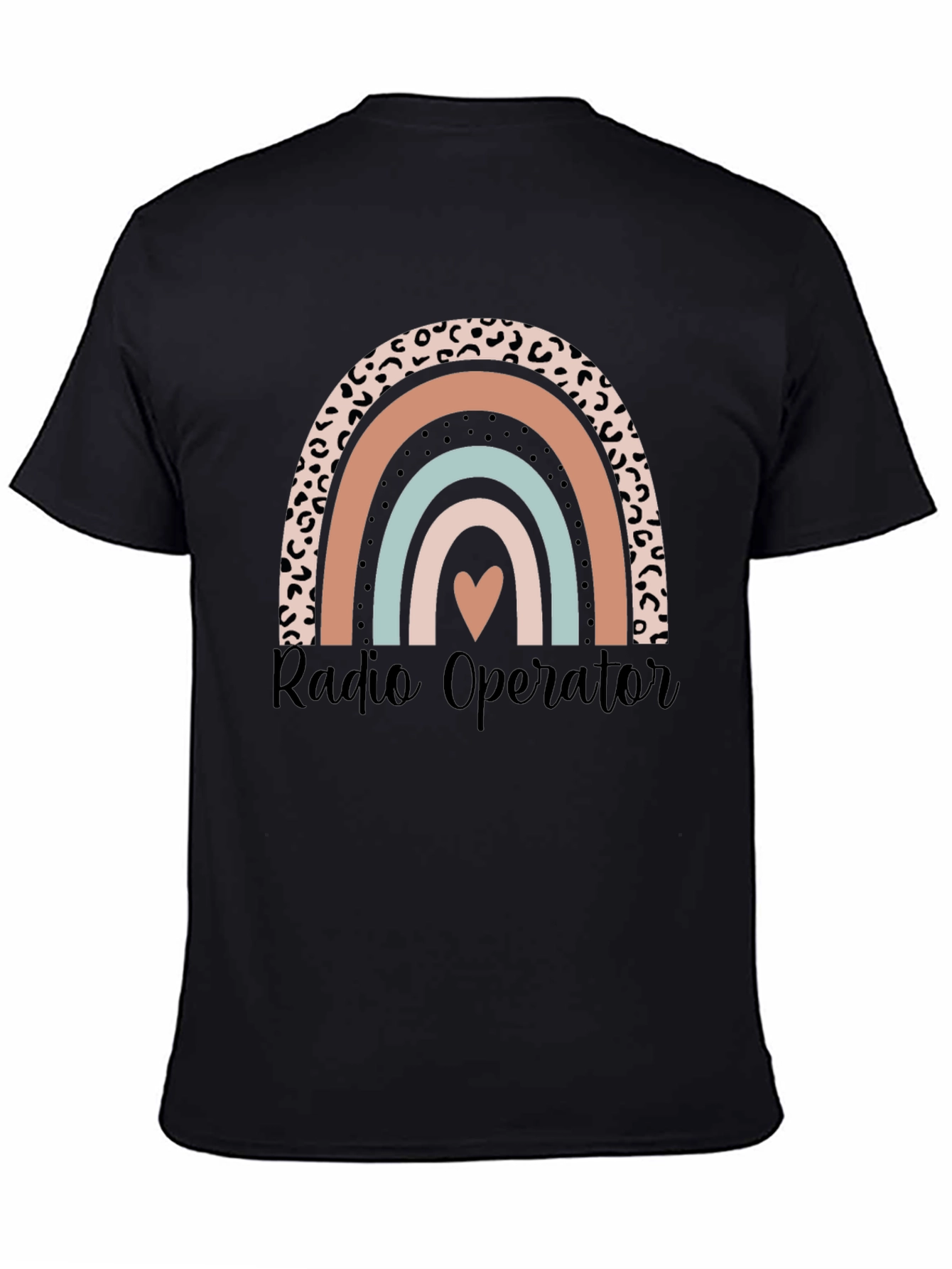 Black Radio Operator Rainbow Graphic Tee - Black view 4