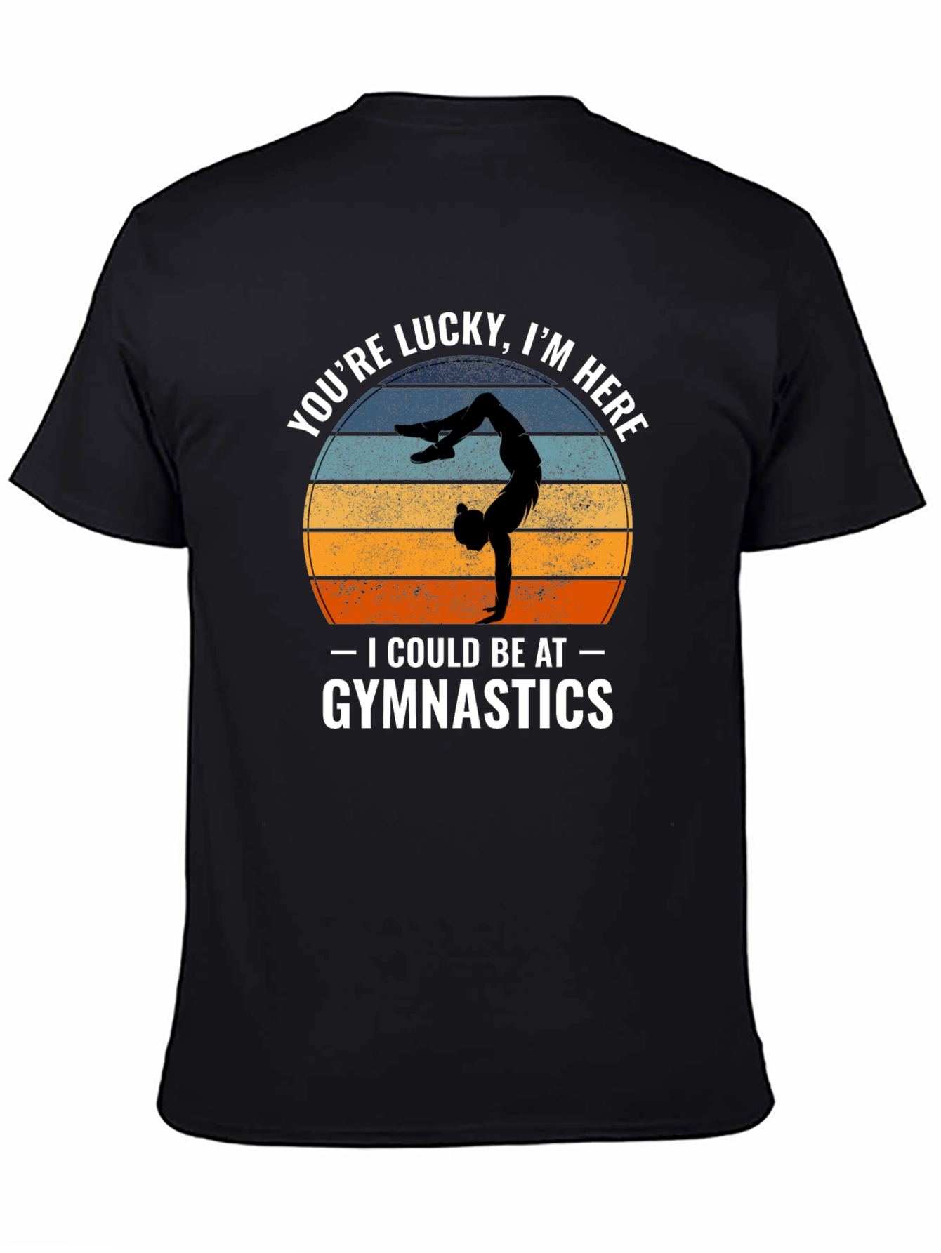 Black Lucky I'm Here Gymnastics Tee view 4
