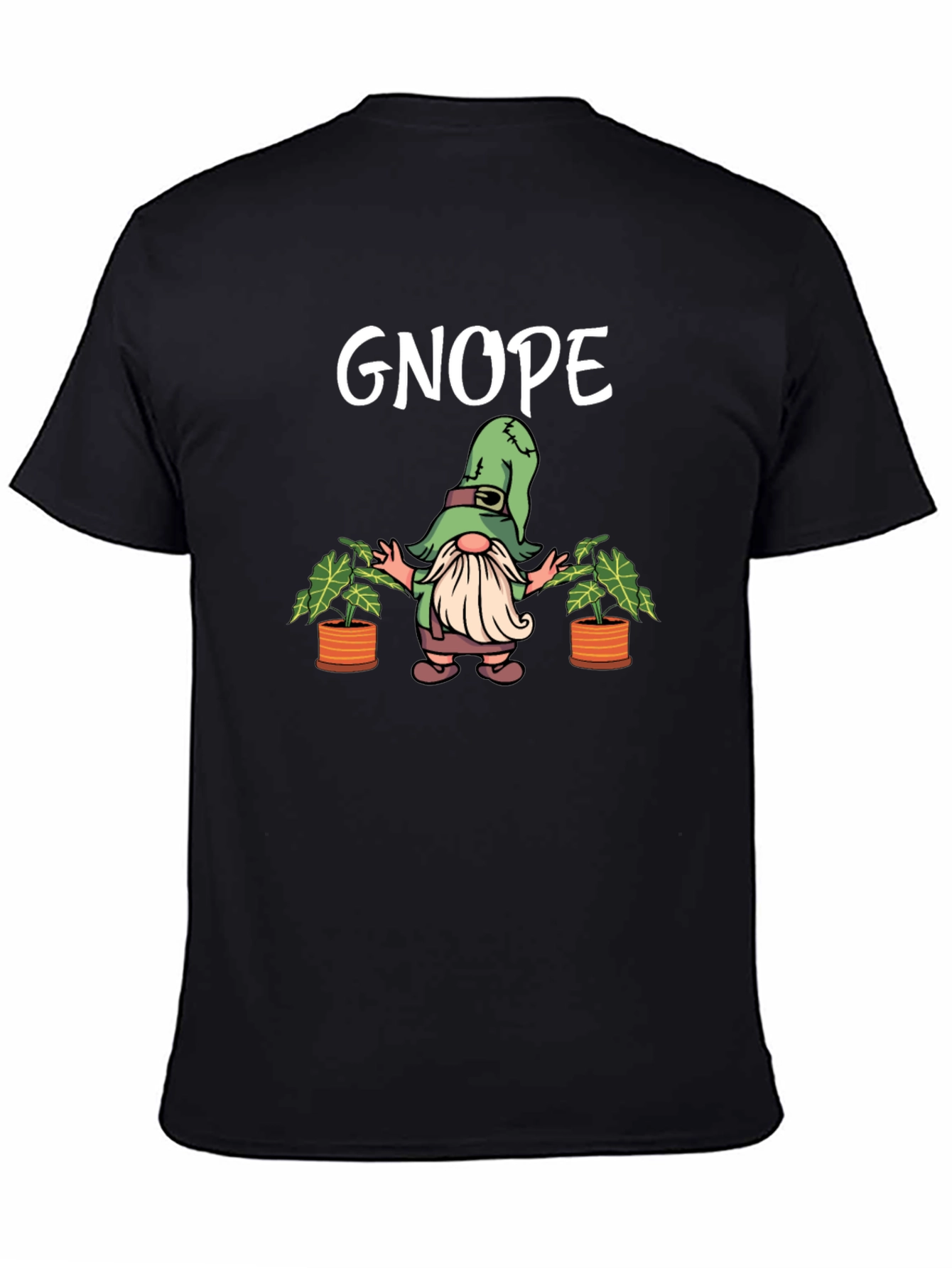 Black Gnope Black T-Shirt - Funny Garden Gnome Graphic Tee view 4
