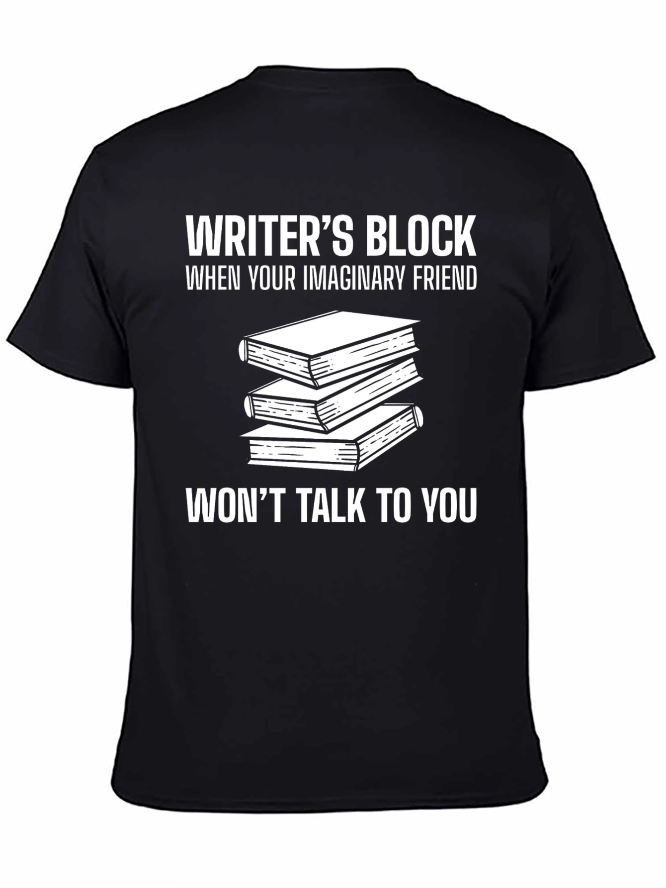 Black Writer's Block Novelty Graphic T-Shirt view 4