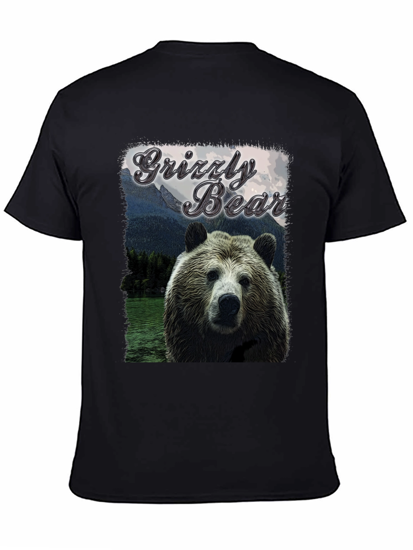 Black Grizzly Bear Graphic Tee - Wildlife T-Shirt view 4