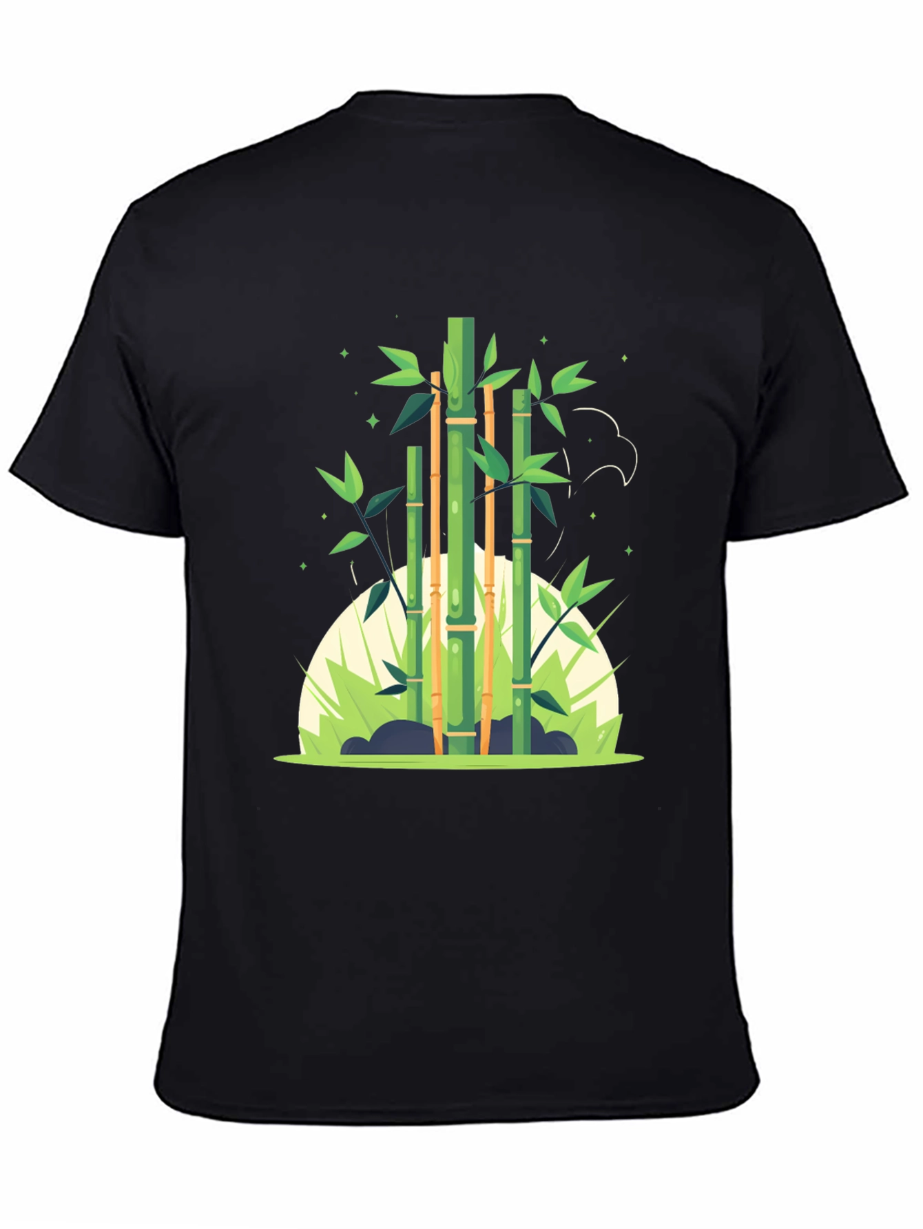 Black Bamboo Graphic Black Tee - Nature Inspired Design view 4