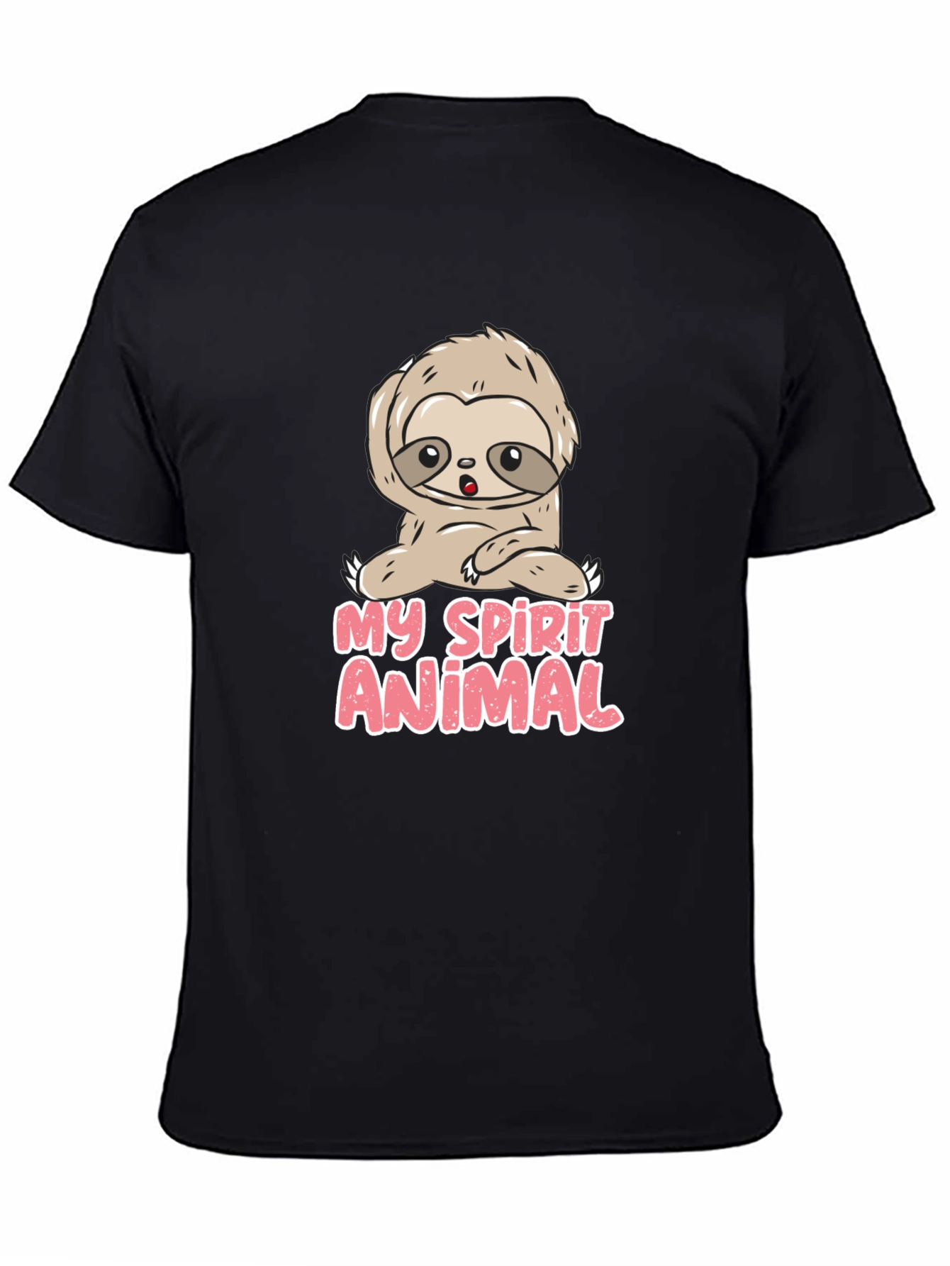 Black My Spirit Animal Sloth Graphic T-Shirt view 4