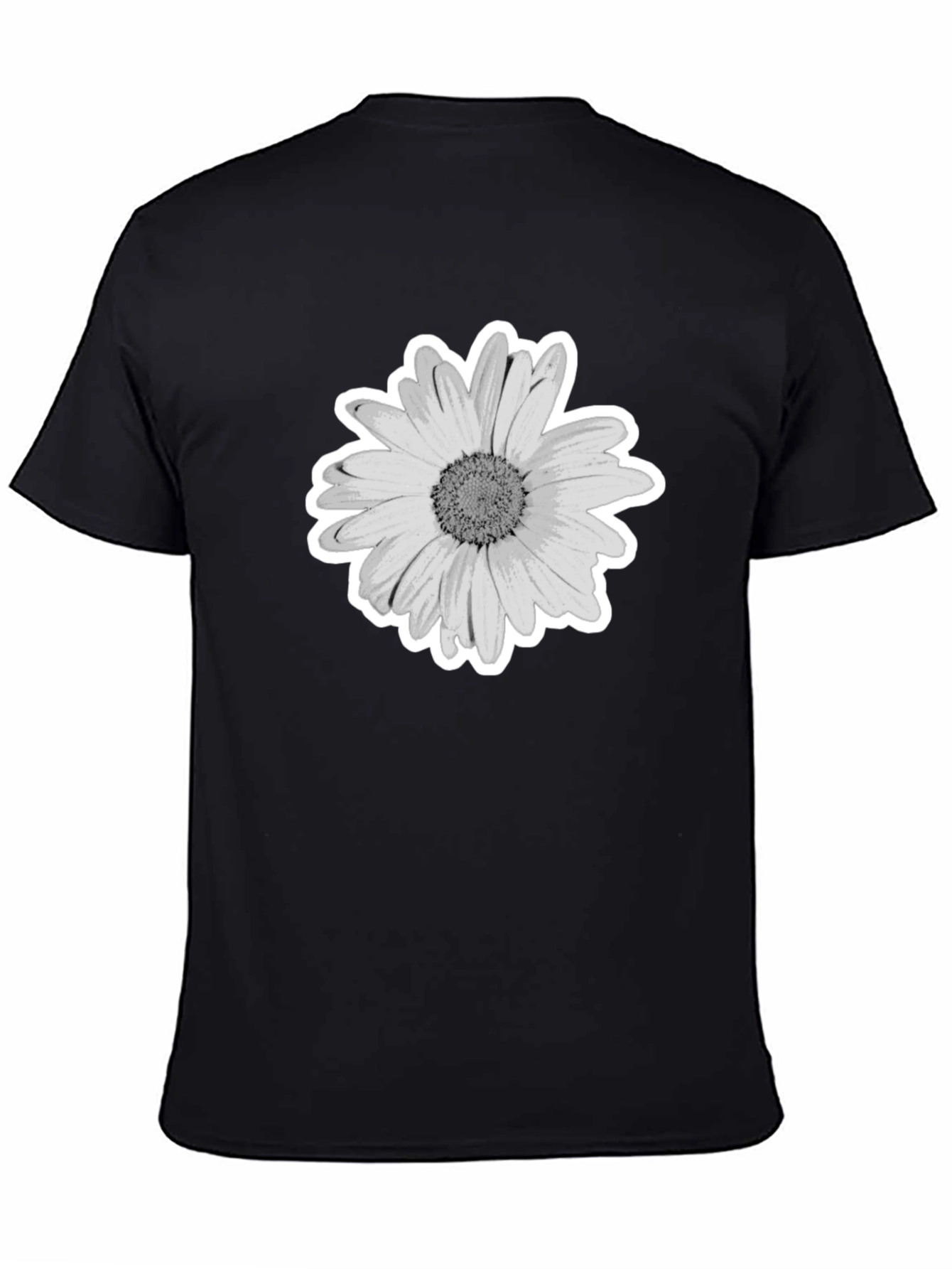 Black Daisy Graphic Print Black T-Shirt view 4