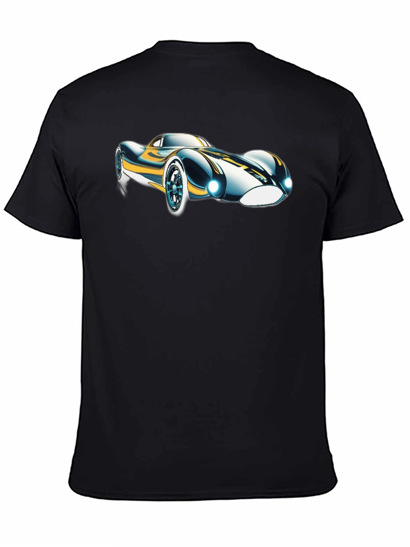 Black Sleek Car Graphic T-Shirt - Cool Design Tee view 4