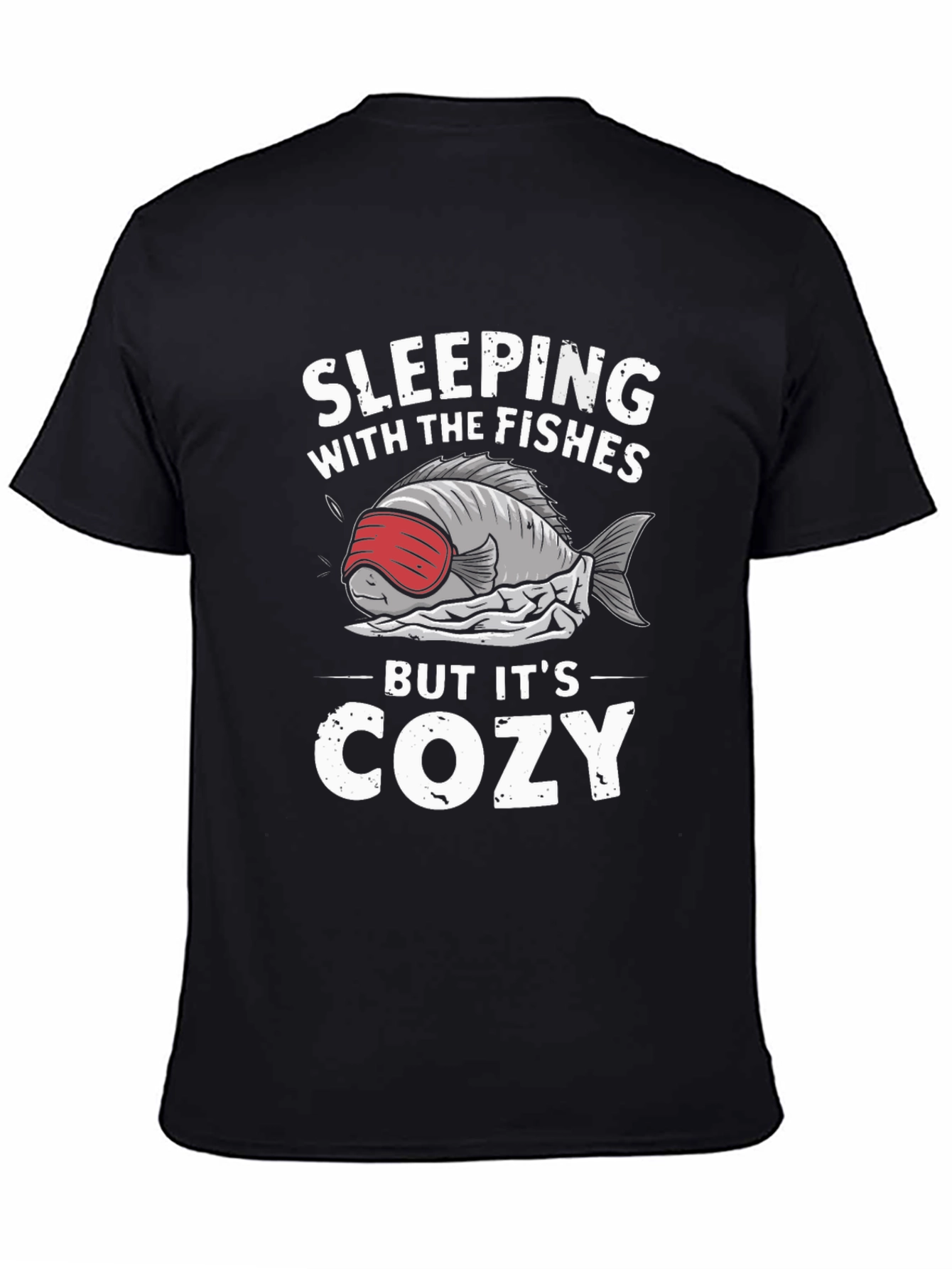 Black Sleeping with the Fishes Cozy T-Shirt view 4