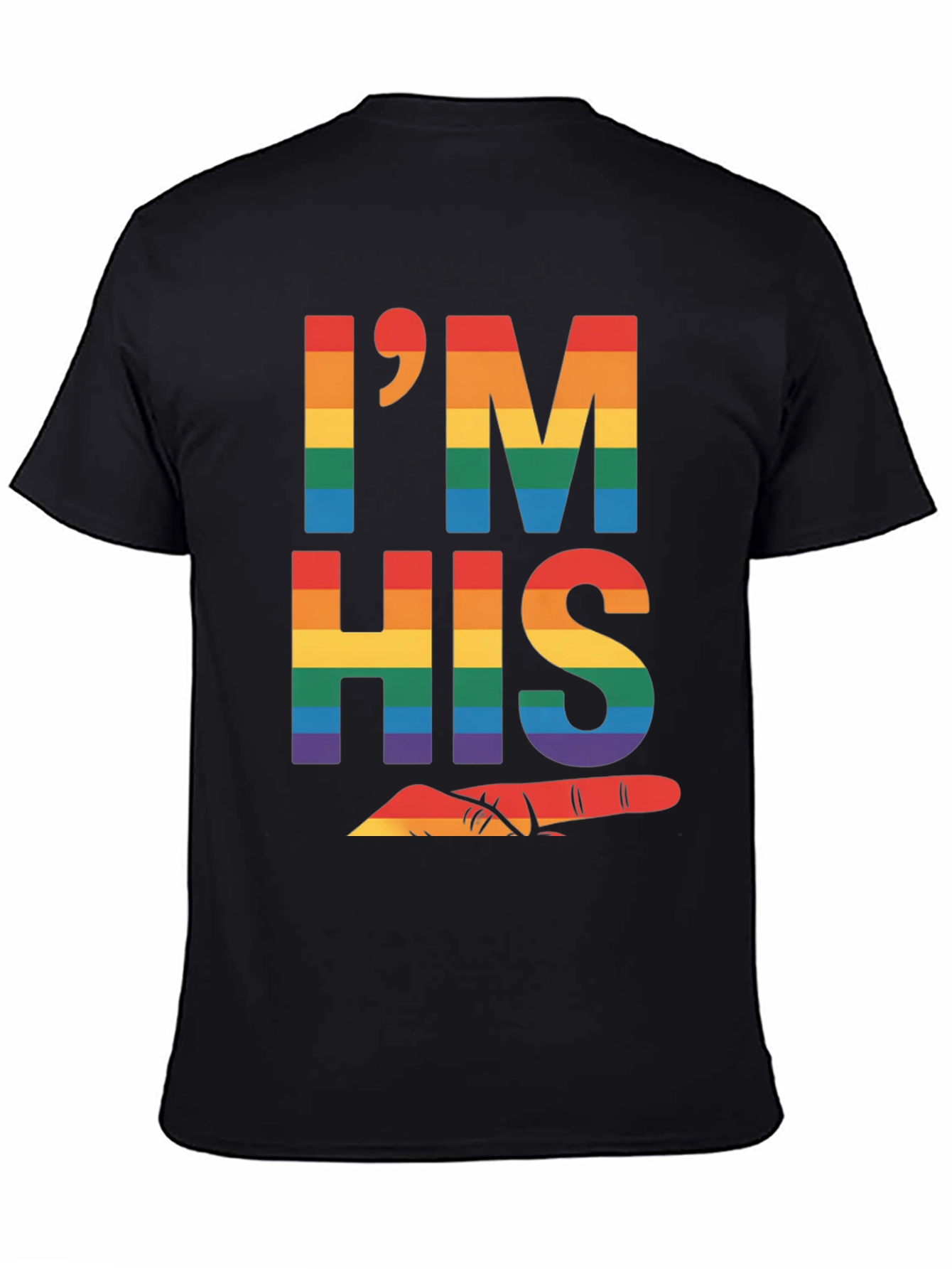 Black Pride 'I'm His' Rainbow Graphic Tee view 4