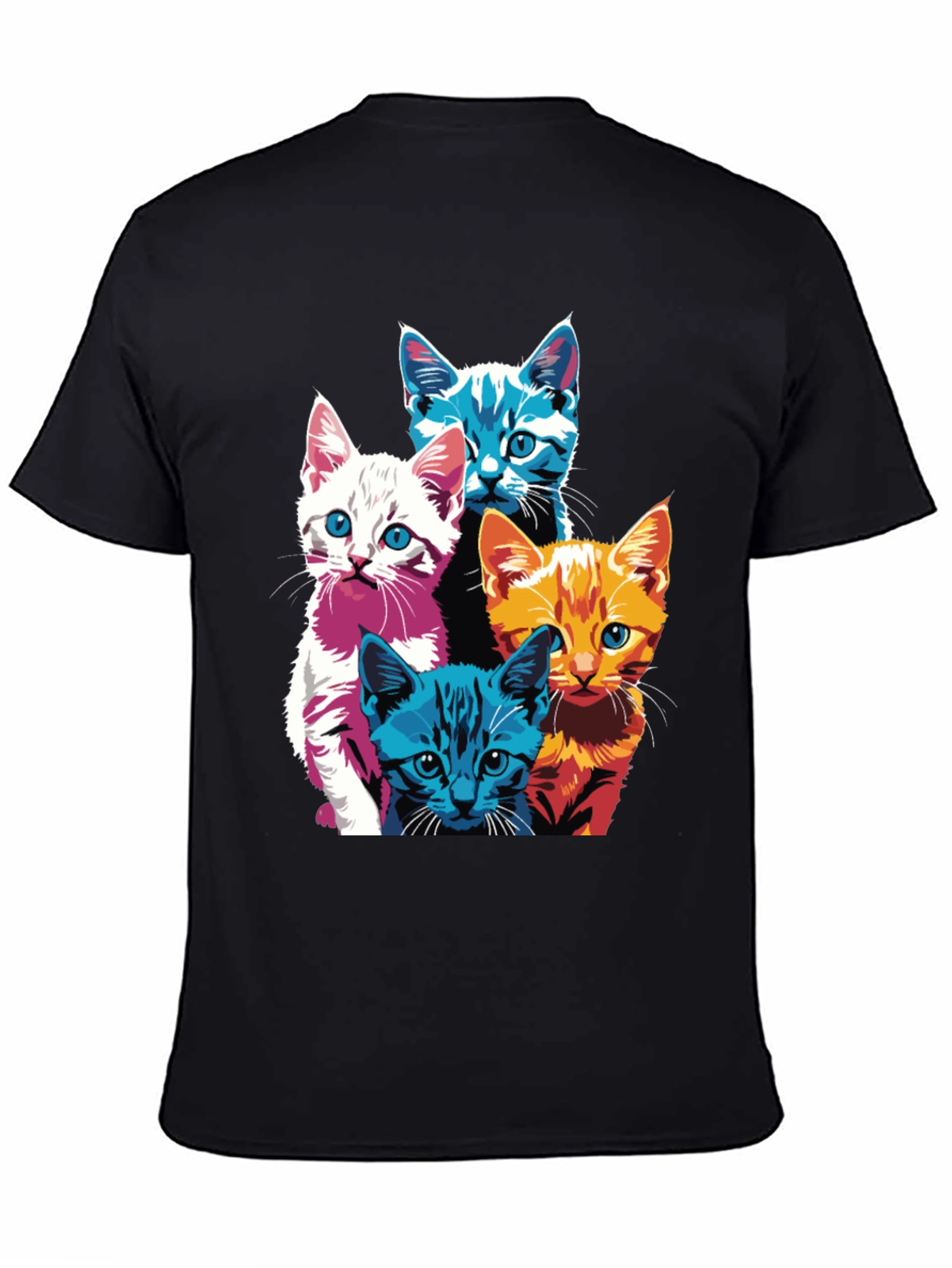 Black Cool Cats Graphic Tee - Black view 4
